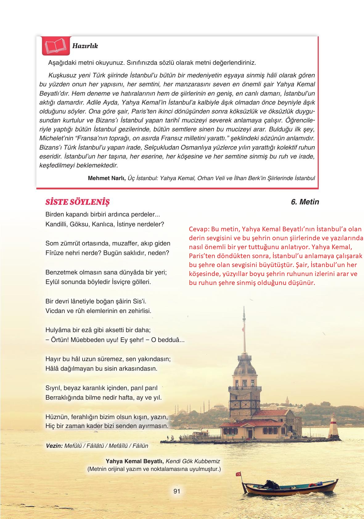 11. Sınıf Gizem Yayınları Türk Dili Ve Edebiyatı Ders Kitabı Sayfa 91 Cevapları 11. Sınıf Gizem Yayınları Türk Dili Ve Edebiyatı Ders Kitabı Sayfa 91 Cevapları