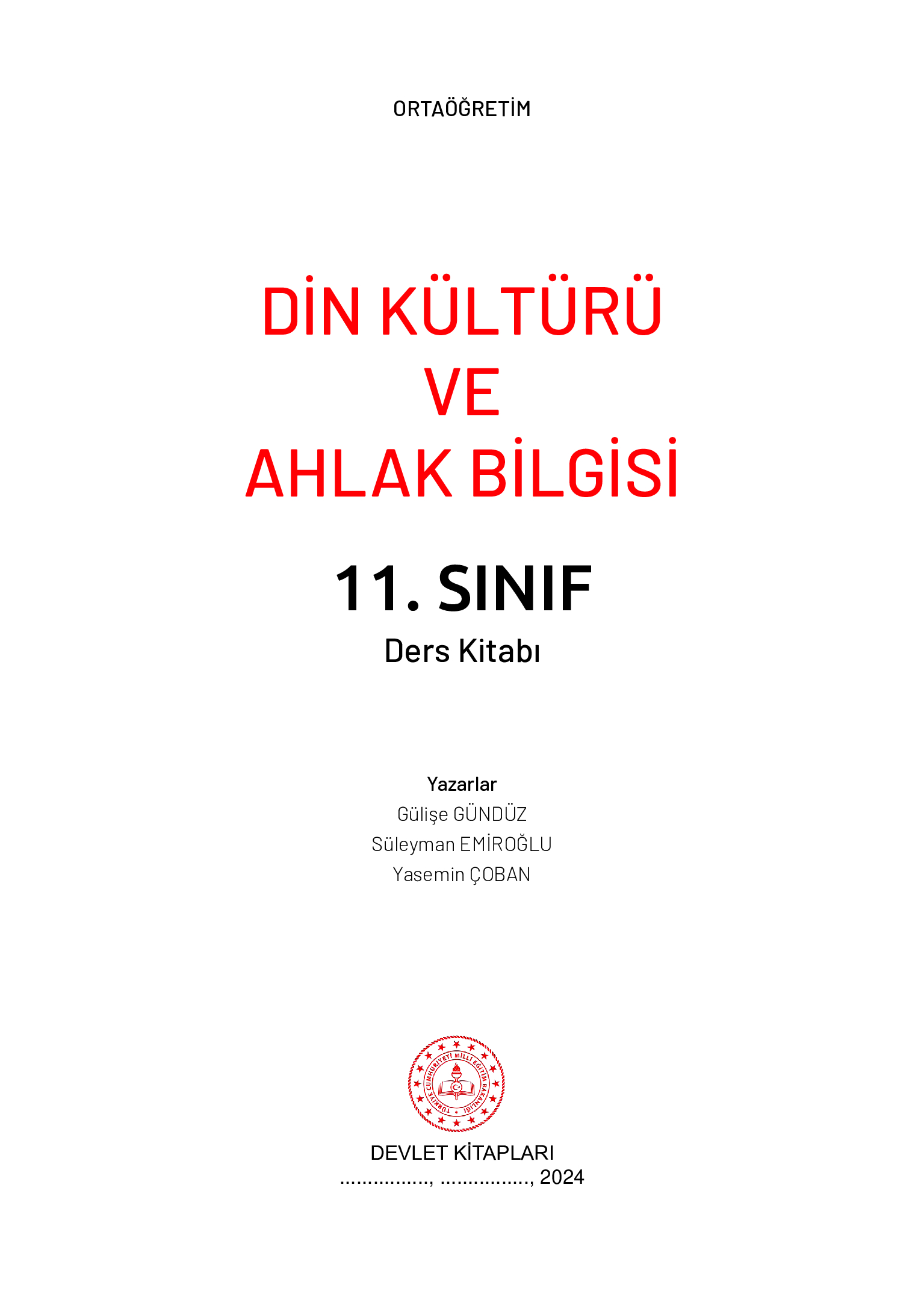 11. Sınıf Meb Yayınları Din Kültürü Ve Ahlak Bilgisi Ders Kitabı Sayfa 1 Cevapları