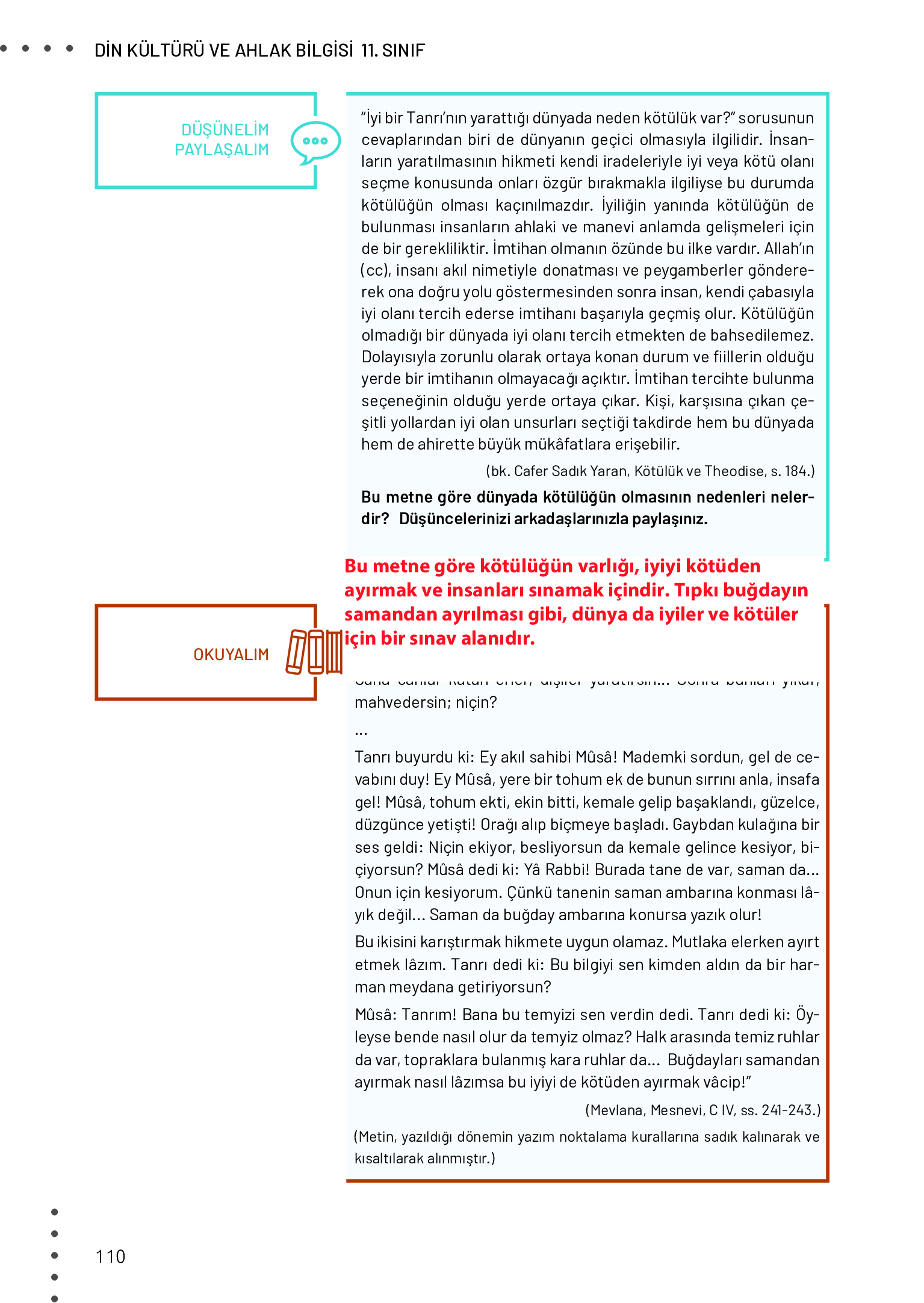 11. Sınıf Meb Yayınları Din Kültürü Ve Ahlak Bilgisi Ders Kitabı Sayfa 110 Cevapları 11. Sınıf Meb Yayınları Din Kültürü Ve Ahlak Bilgisi Ders Kitabı Sayfa 110 Cevapları