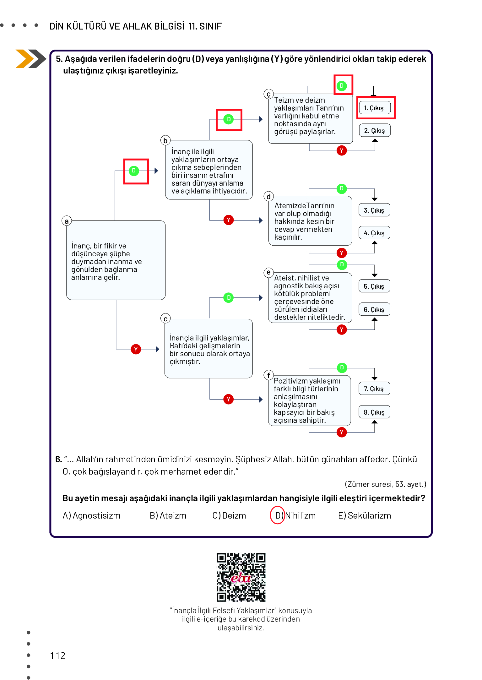 11. Sınıf Meb Yayınları Din Kültürü Ve Ahlak Bilgisi Ders Kitabı Sayfa 112 Cevapları 11. Sınıf Meb Yayınları Din Kültürü Ve Ahlak Bilgisi Ders Kitabı Sayfa 112 Cevapları