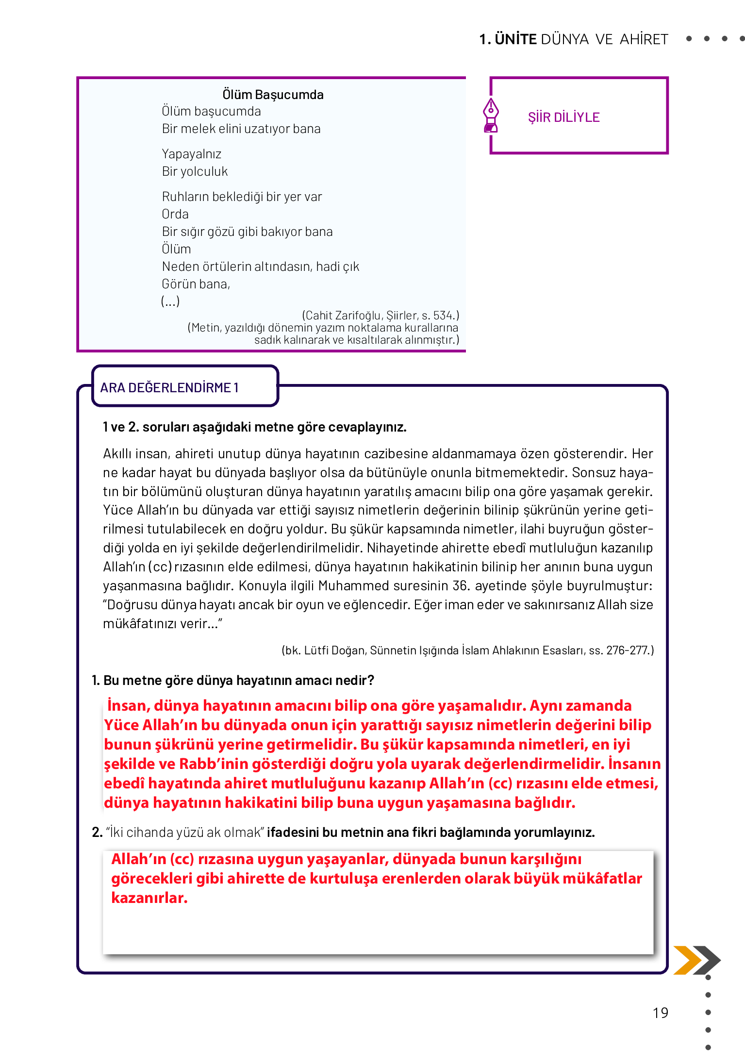 11. Sınıf Meb Yayınları Din Kültürü Ve Ahlak Bilgisi Ders Kitabı Sayfa 19 Cevapları 11. Sınıf Meb Yayınları Din Kültürü Ve Ahlak Bilgisi Ders Kitabı Sayfa 19 Cevapları