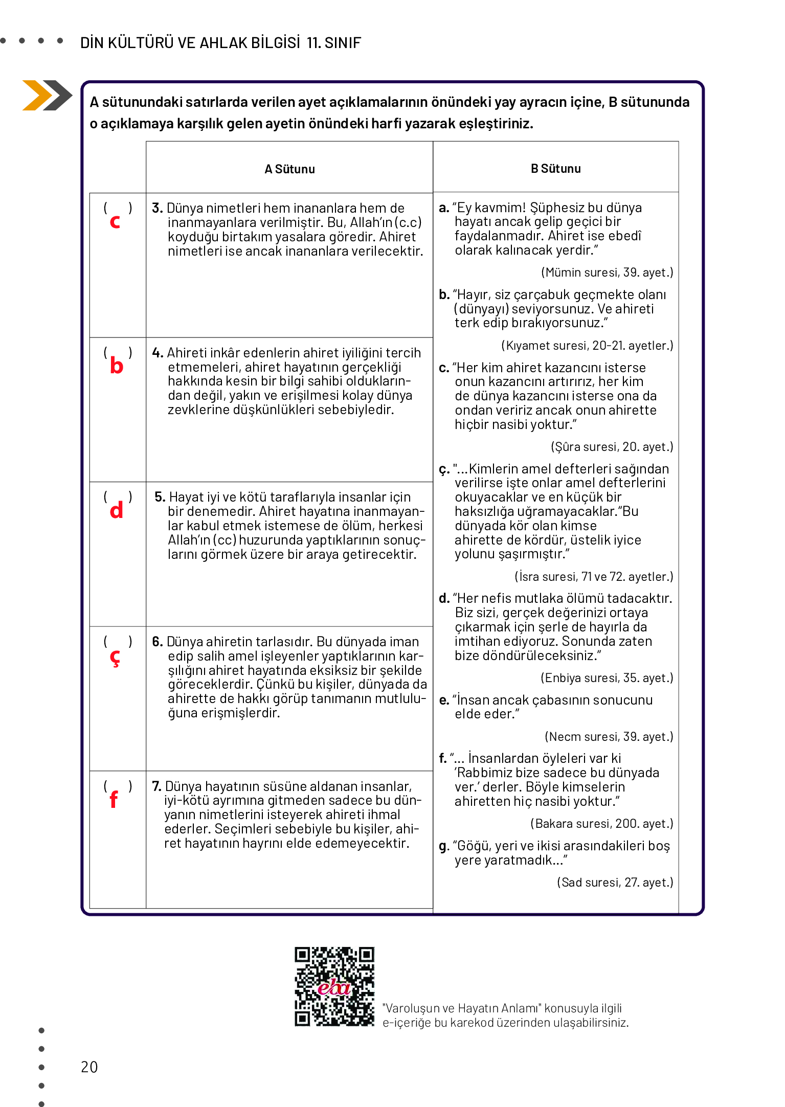 11. Sınıf Meb Yayınları Din Kültürü Ve Ahlak Bilgisi Ders Kitabı Sayfa 20 Cevapları 11. Sınıf Meb Yayınları Din Kültürü Ve Ahlak Bilgisi Ders Kitabı Sayfa 20 Cevapları