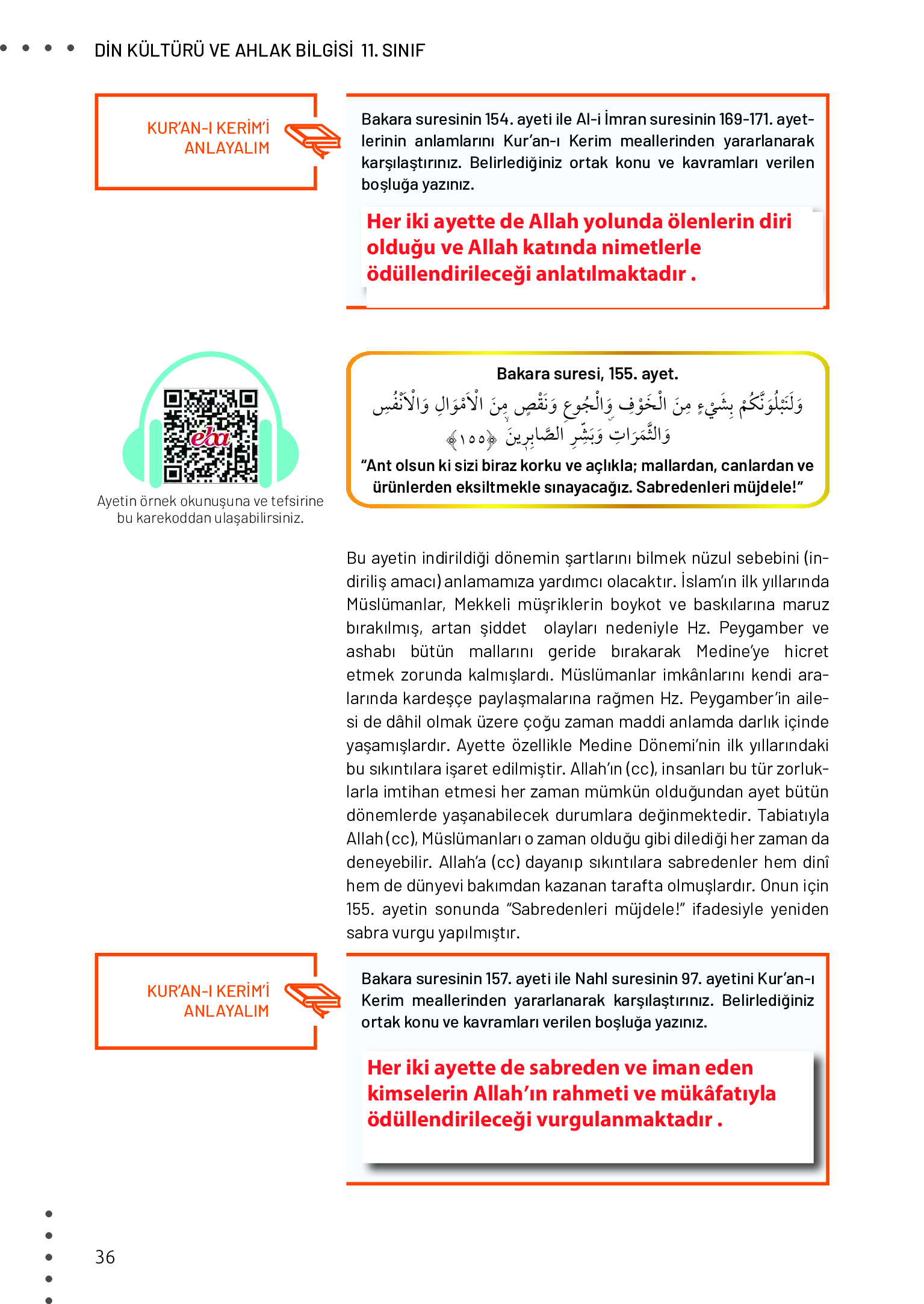 11. Sınıf Meb Yayınları Din Kültürü Ve Ahlak Bilgisi Ders Kitabı Sayfa 36 Cevapları 11. Sınıf Meb Yayınları Din Kültürü Ve Ahlak Bilgisi Ders Kitabı Sayfa 36 Cevapları