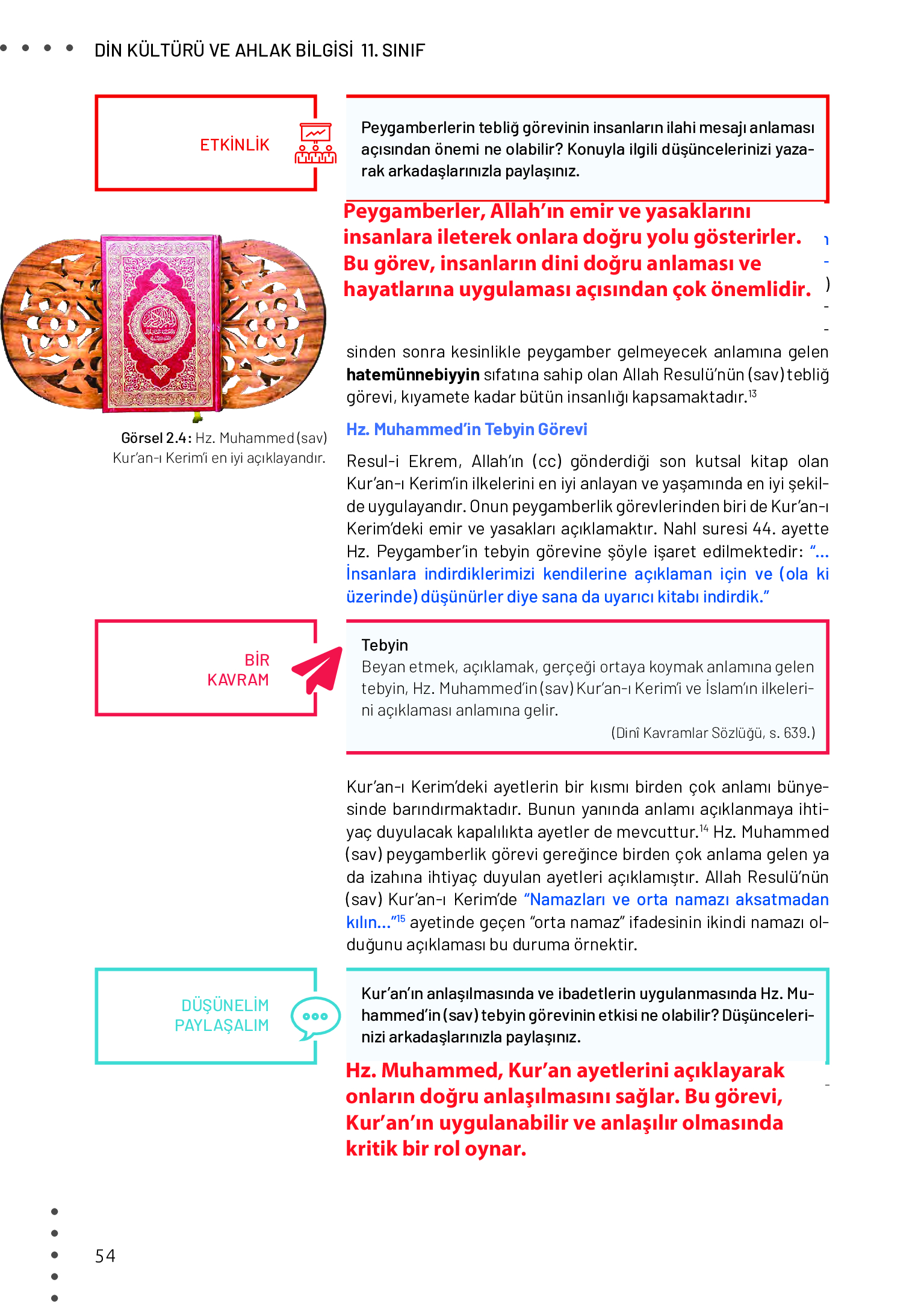 11. Sınıf Meb Yayınları Din Kültürü Ve Ahlak Bilgisi Ders Kitabı Sayfa 54 Cevapları 11. Sınıf Meb Yayınları Din Kültürü Ve Ahlak Bilgisi Ders Kitabı Sayfa 54 Cevapları