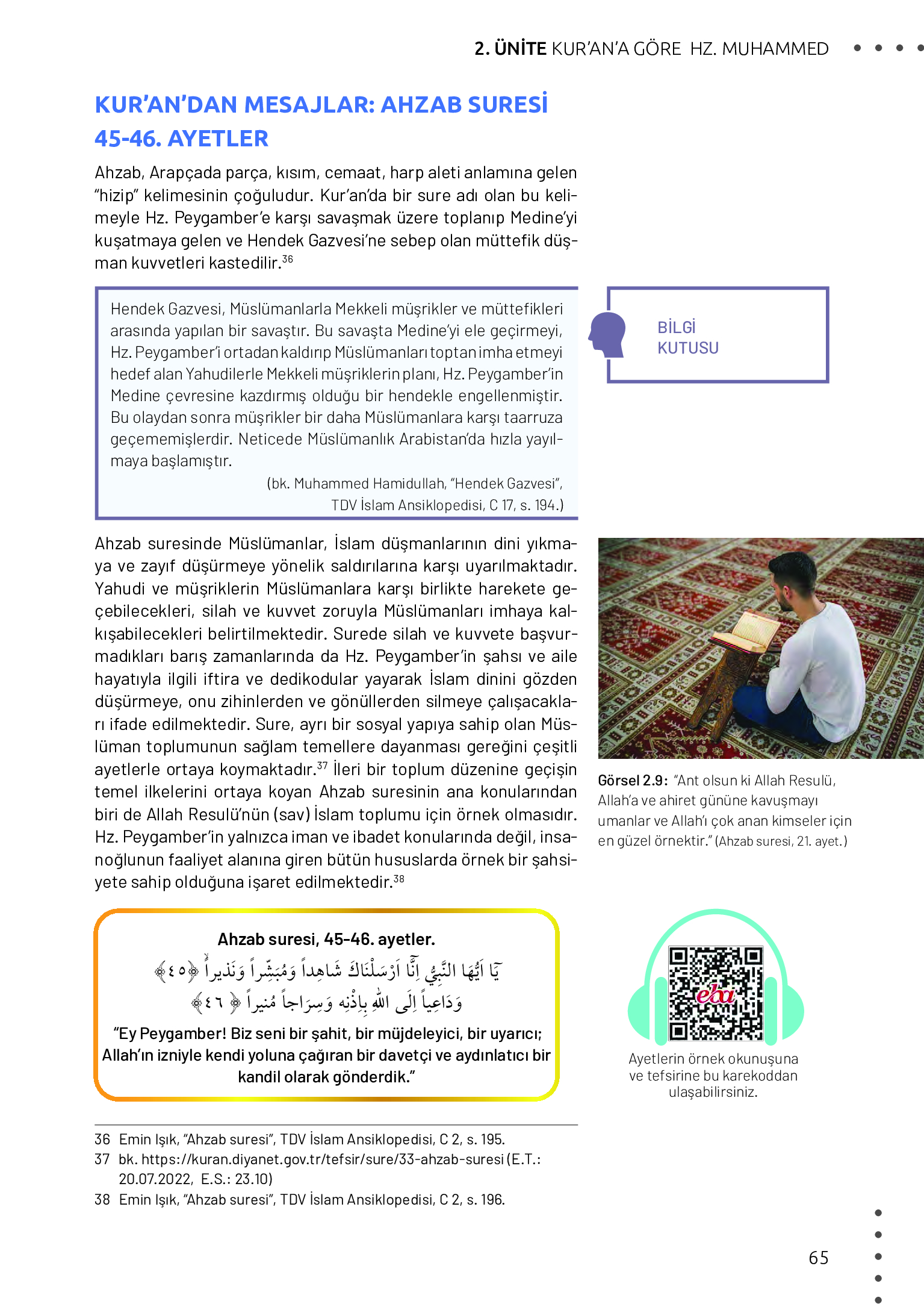 11. Sınıf Meb Yayınları Din Kültürü Ve Ahlak Bilgisi Ders Kitabı Sayfa 65 Cevapları 11. Sınıf Meb Yayınları Din Kültürü Ve Ahlak Bilgisi Ders Kitabı Sayfa 65 Cevapları