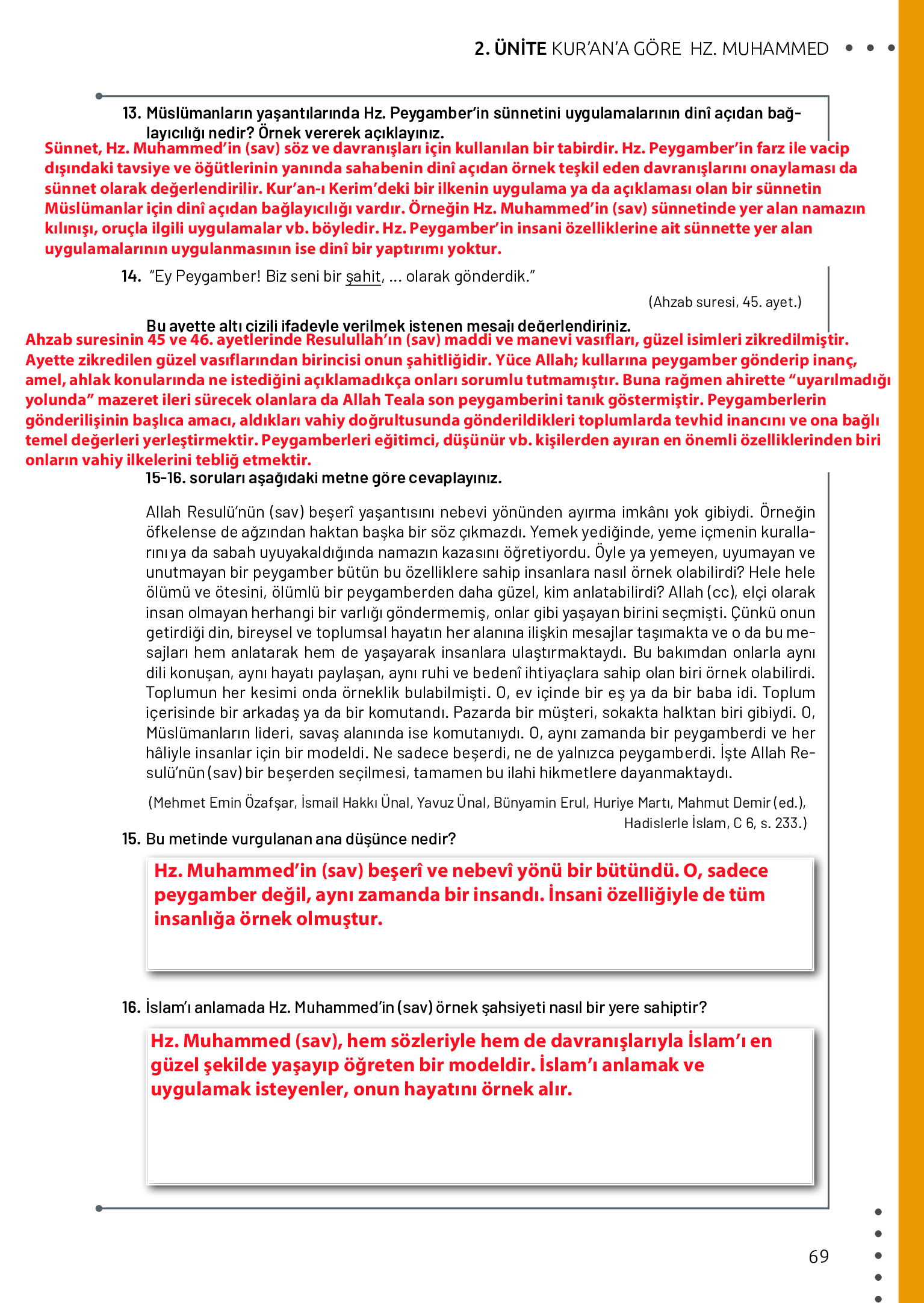 11. Sınıf Meb Yayınları Din Kültürü Ve Ahlak Bilgisi Ders Kitabı Sayfa 69 Cevapları 11. Sınıf Meb Yayınları Din Kültürü Ve Ahlak Bilgisi Ders Kitabı Sayfa 69 Cevapları