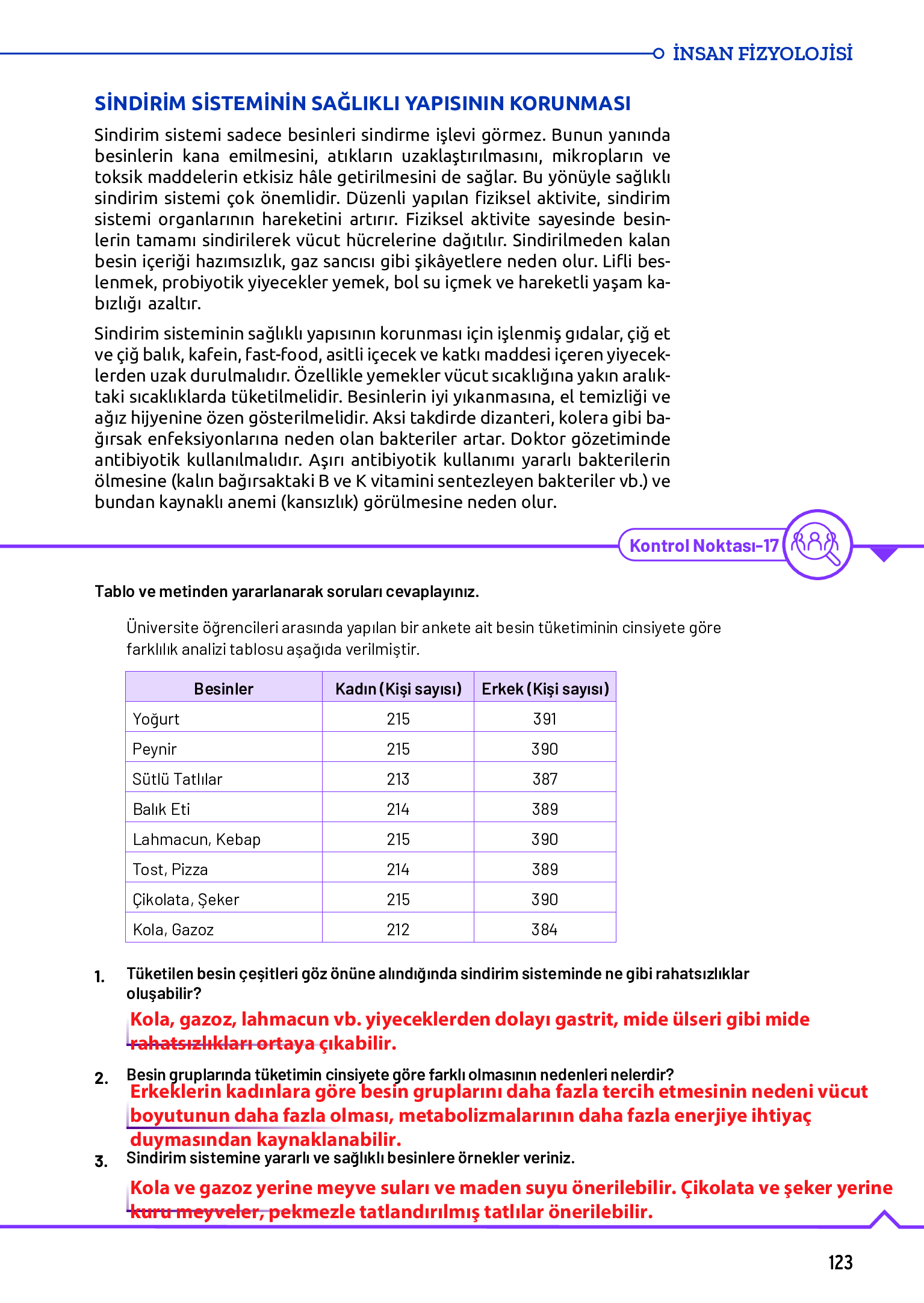 11. Sınıf Meb Yayınları Fen Lisesi Biyoloji Ders Kitabı Sayfa 123 Cevapları