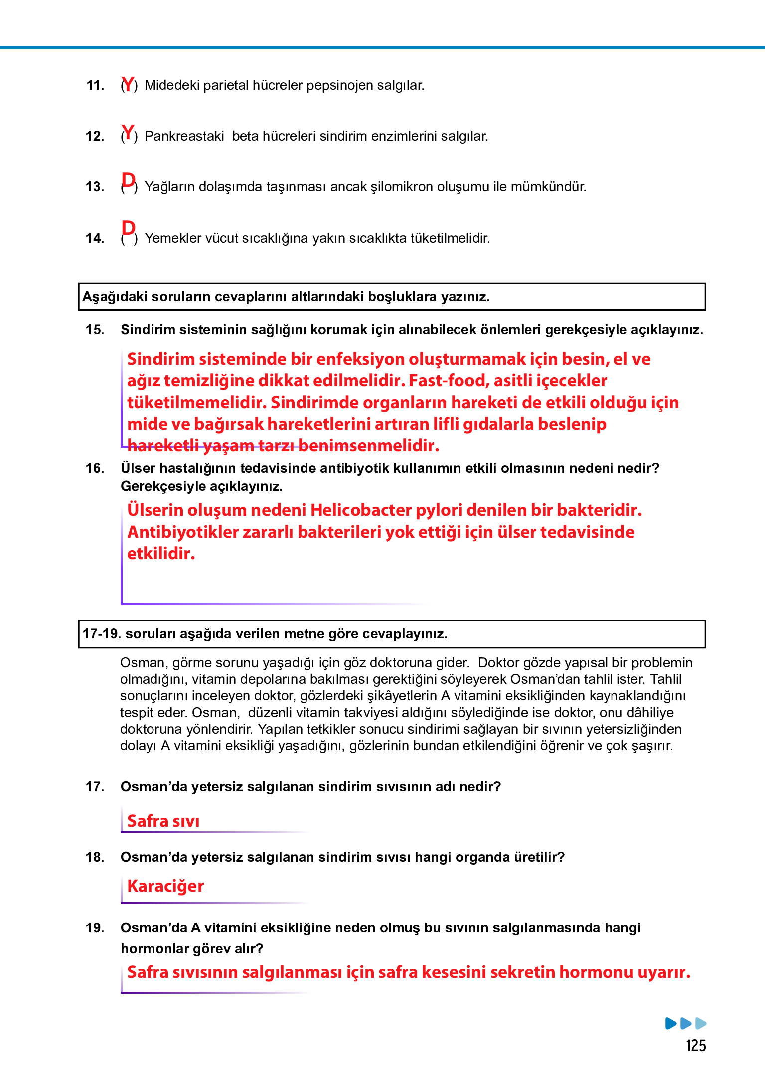 11. Sınıf Meb Yayınları Fen Lisesi Biyoloji Ders Kitabı Sayfa 125 Cevapları 11. Sınıf Meb Yayınları Fen Lisesi Biyoloji Ders Kitabı Sayfa 125 Cevapları