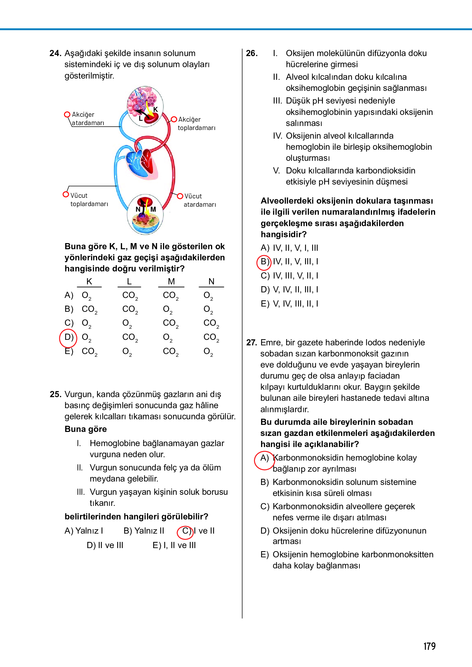 11. Sınıf Meb Yayınları Fen Lisesi Biyoloji Ders Kitabı Sayfa 179 Cevapları