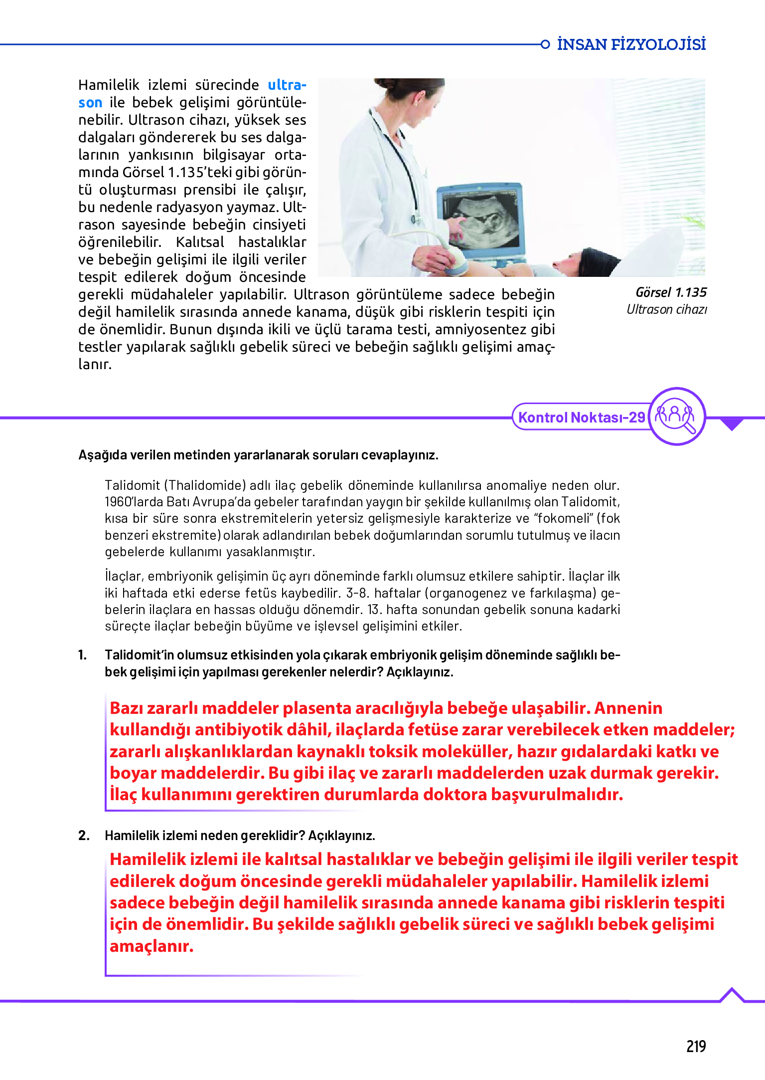 11. Sınıf Meb Yayınları Fen Lisesi Biyoloji Ders Kitabı Sayfa 219 Cevapları