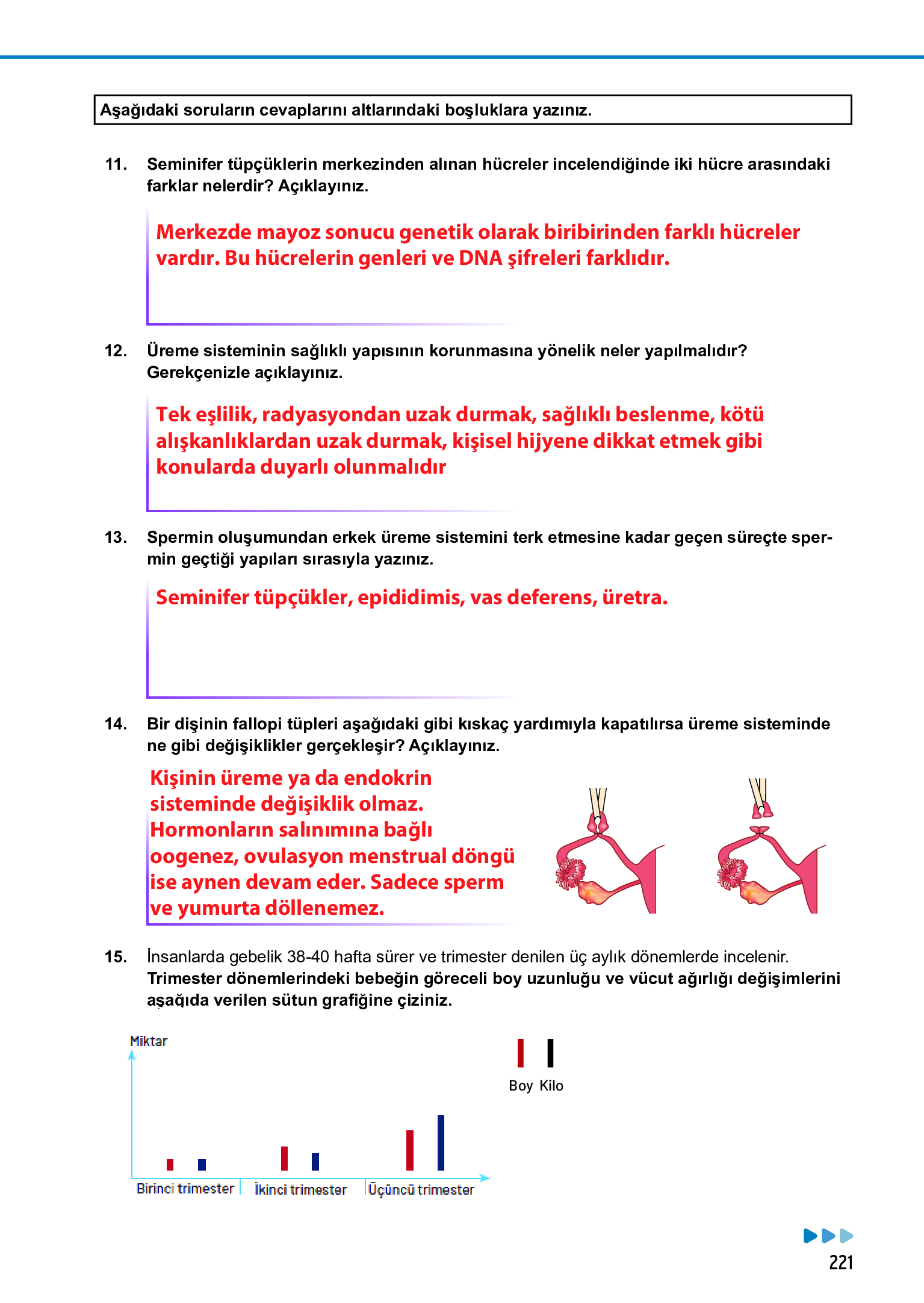 11. Sınıf Meb Yayınları Fen Lisesi Biyoloji Ders Kitabı Sayfa 221 Cevapları