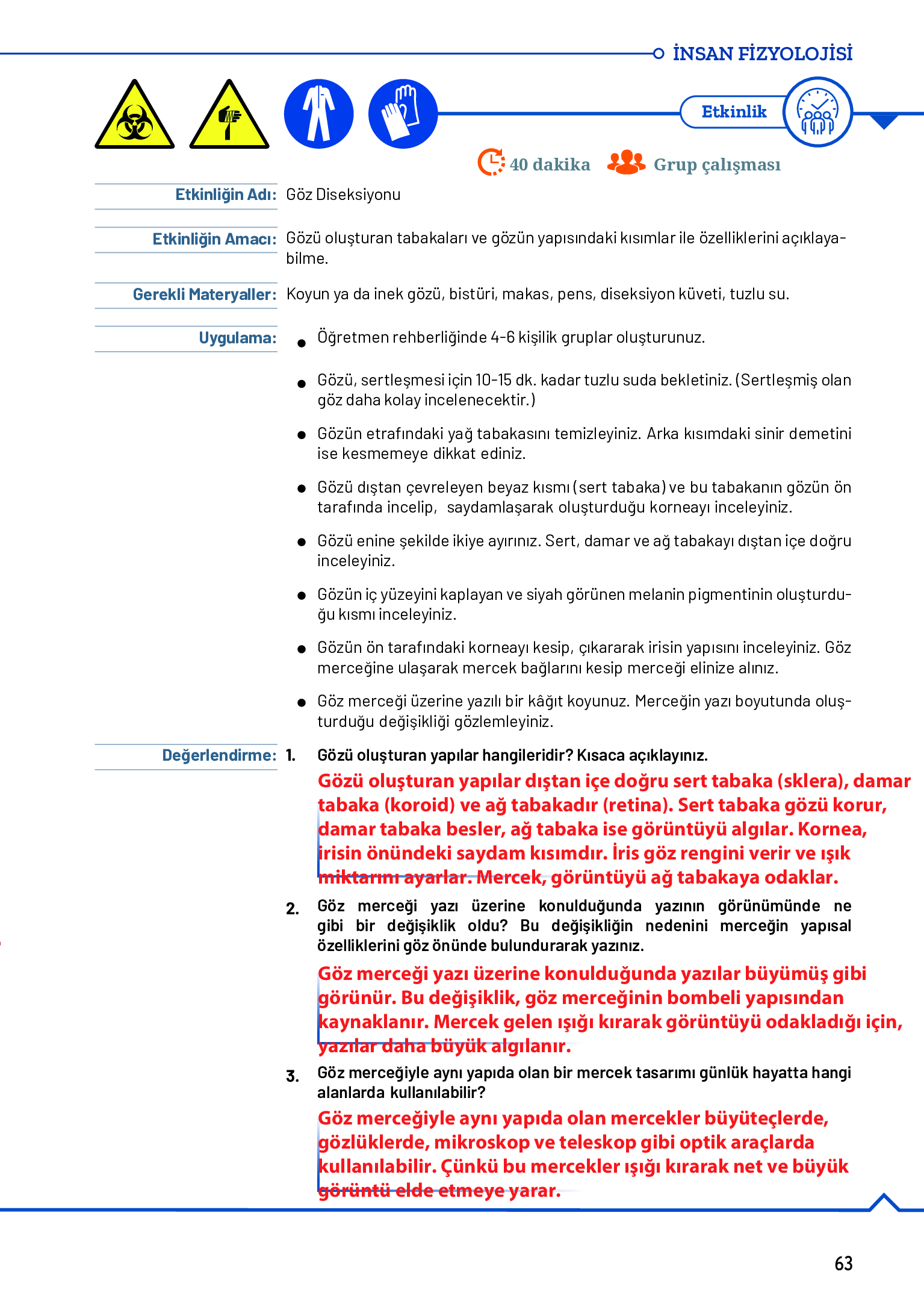 11. Sınıf Meb Yayınları Fen Lisesi Biyoloji Ders Kitabı Sayfa 63 Cevapları 11. Sınıf Meb Yayınları Fen Lisesi Biyoloji Ders Kitabı Sayfa 63 Cevapları