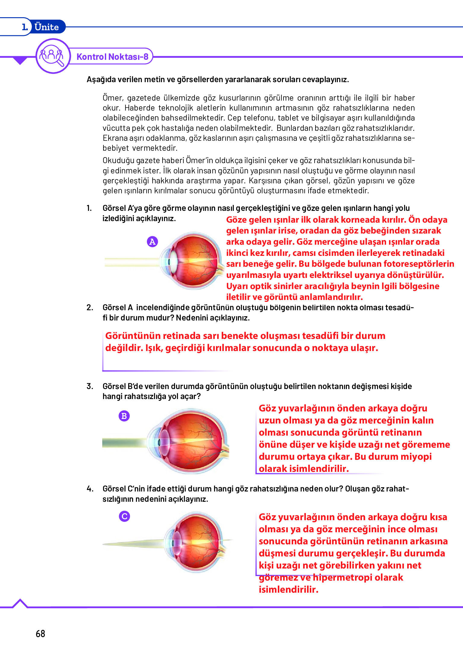 11. Sınıf Meb Yayınları Fen Lisesi Biyoloji Ders Kitabı Sayfa 68 Cevapları 11. Sınıf Meb Yayınları Fen Lisesi Biyoloji Ders Kitabı Sayfa 68 Cevapları