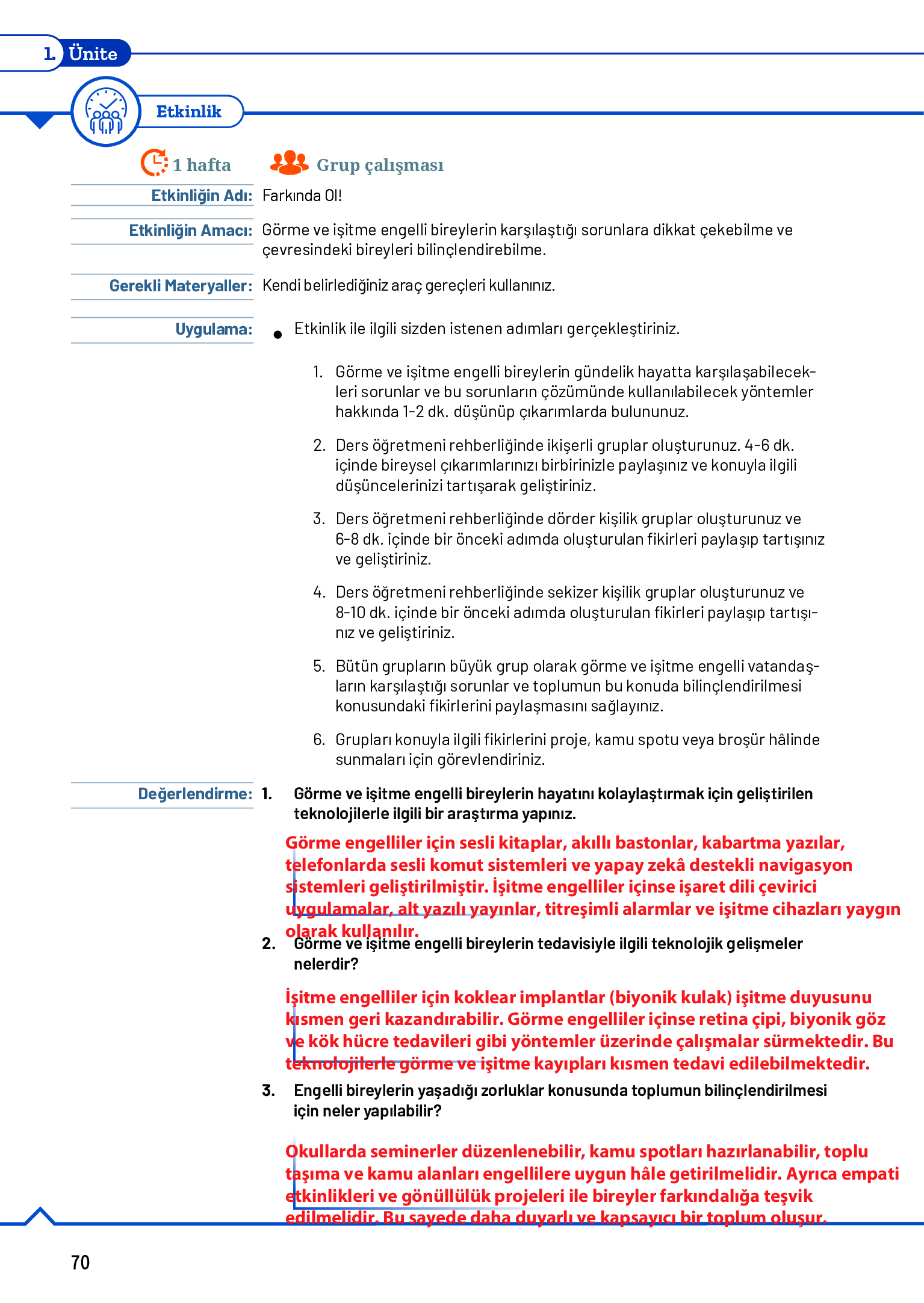 11. Sınıf Meb Yayınları Fen Lisesi Biyoloji Ders Kitabı Sayfa 70 Cevapları 11. Sınıf Meb Yayınları Fen Lisesi Biyoloji Ders Kitabı Sayfa 70 Cevapları