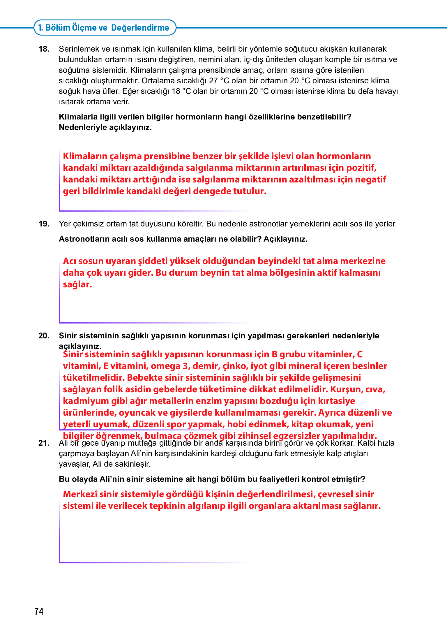 11. Sınıf Meb Yayınları Fen Lisesi Biyoloji Ders Kitabı Sayfa 74 Cevapları 11. Sınıf Meb Yayınları Fen Lisesi Biyoloji Ders Kitabı Sayfa 74 Cevapları