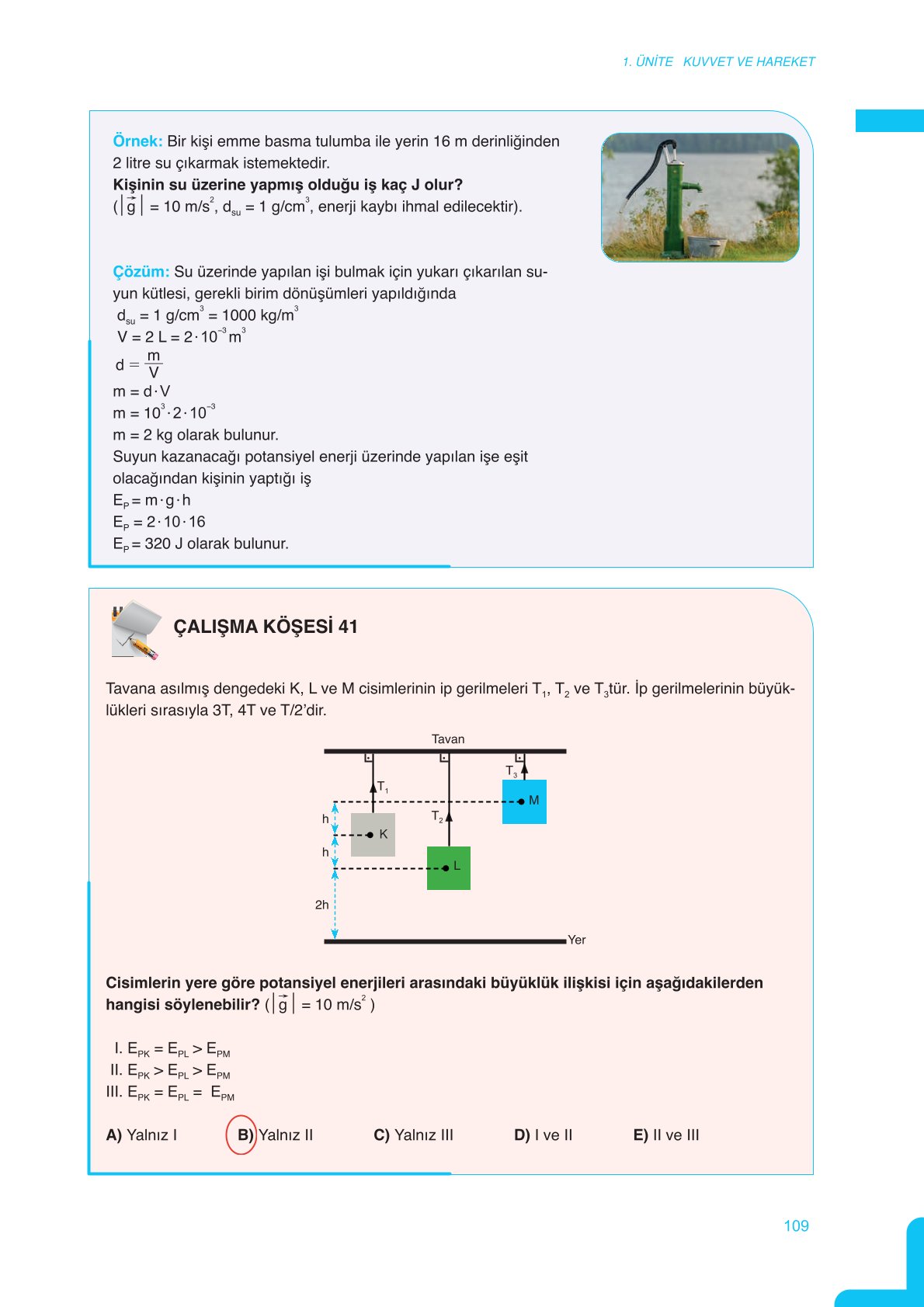 11. Sınıf Meb Yayınları Fen Lisesi Fizik Ders Kitabı Sayfa 109 Cevapları