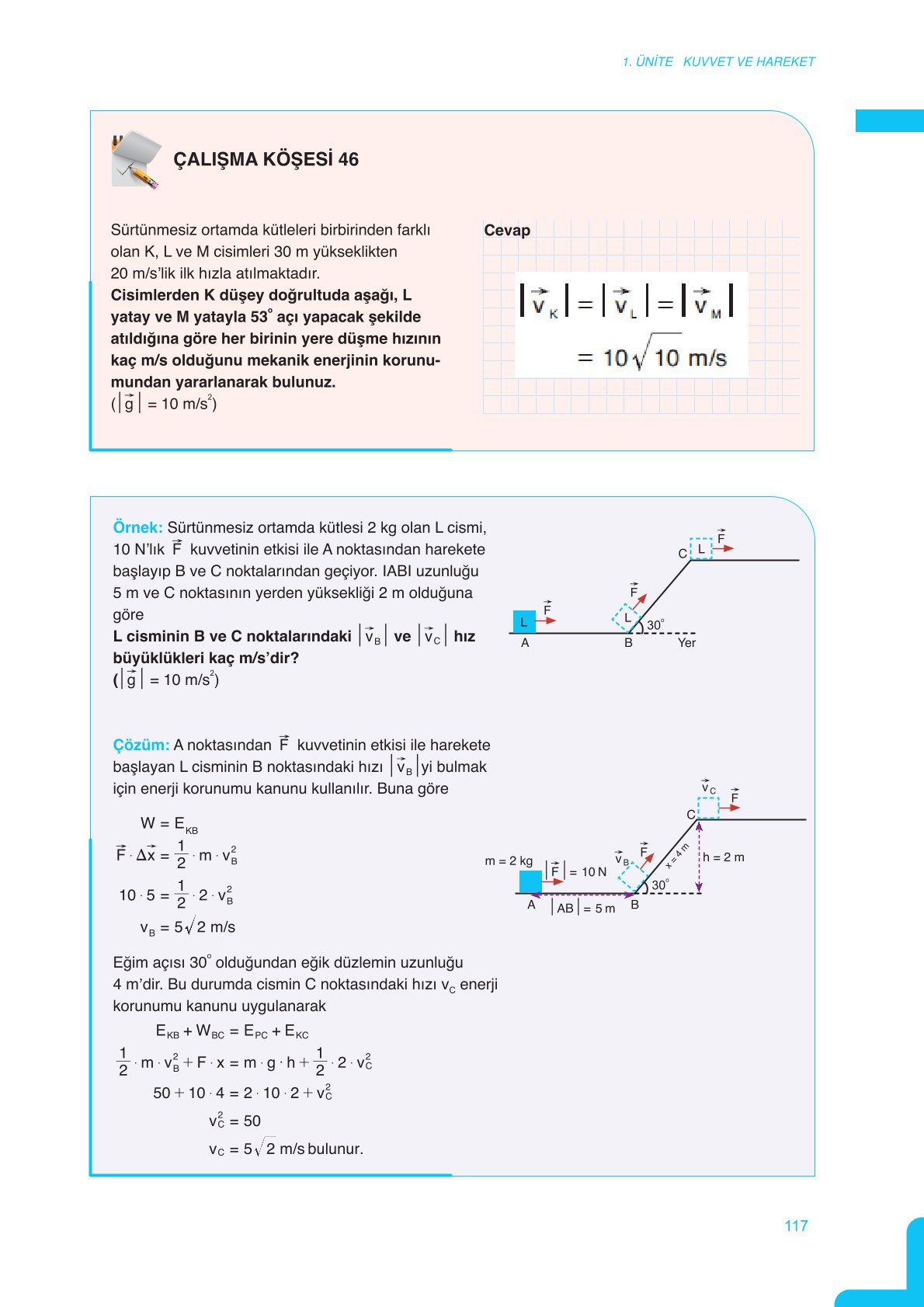 11. Sınıf Meb Yayınları Fen Lisesi Fizik Ders Kitabı Sayfa 117 Cevapları