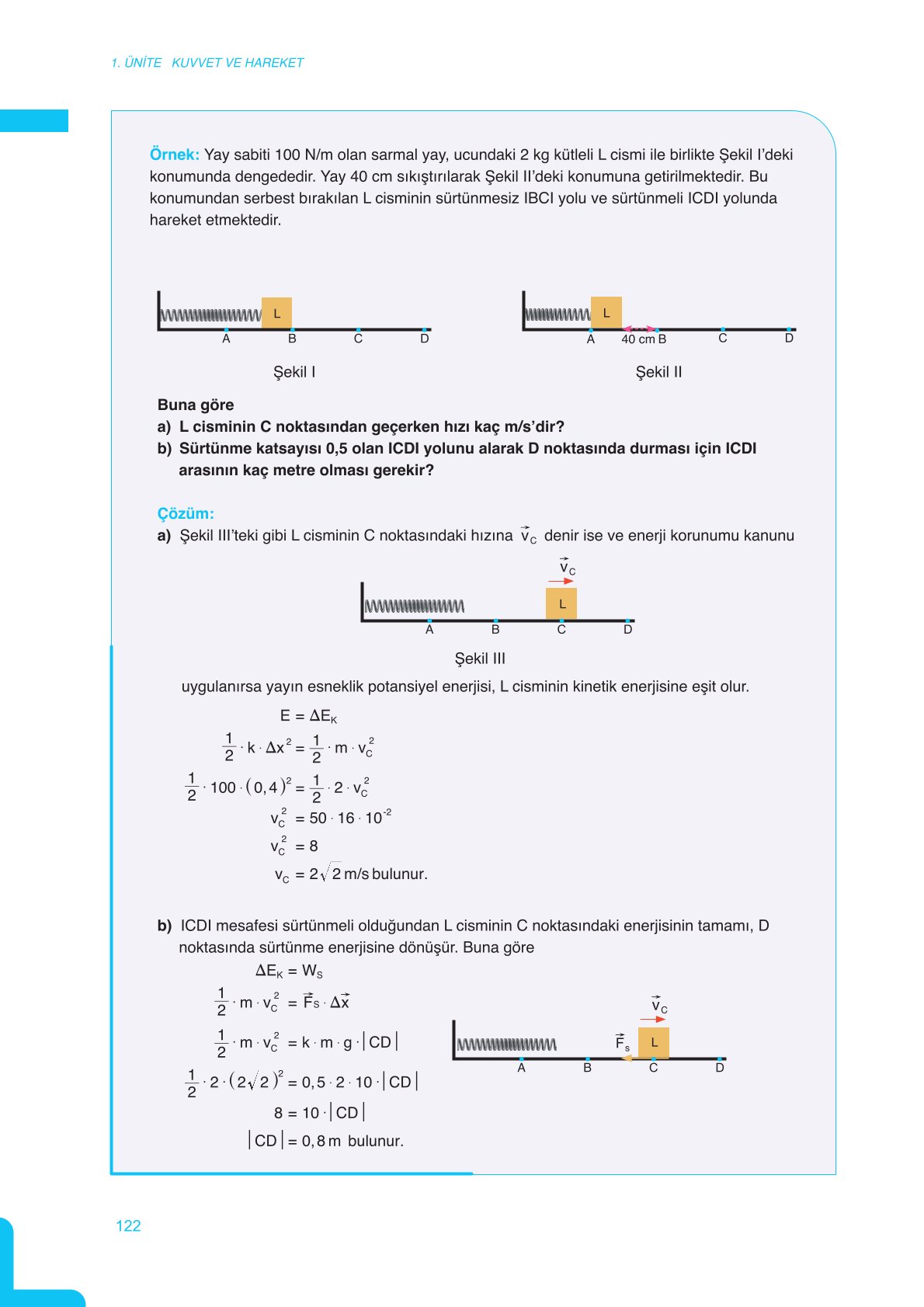 11. Sınıf Meb Yayınları Fen Lisesi Fizik Ders Kitabı Sayfa 122 Cevapları