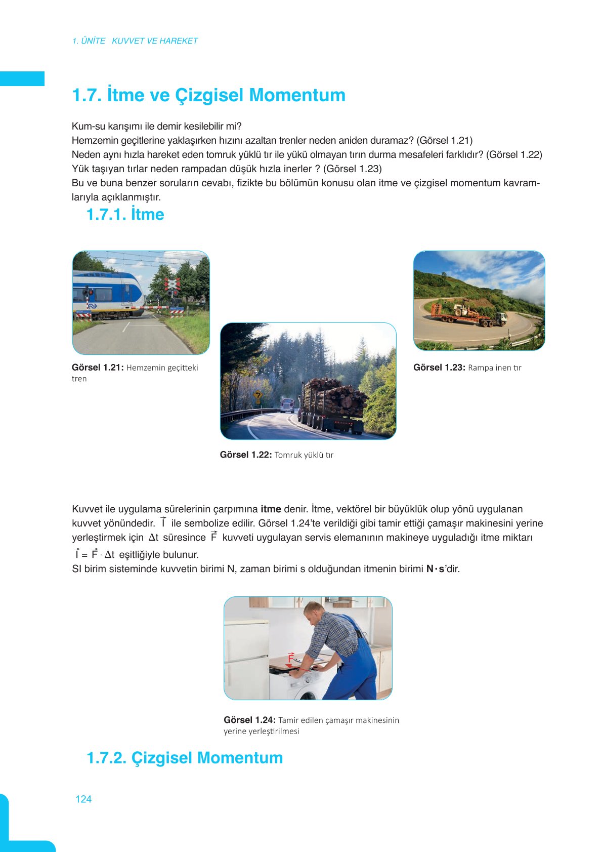 11. Sınıf Meb Yayınları Fen Lisesi Fizik Ders Kitabı Sayfa 124 Cevapları