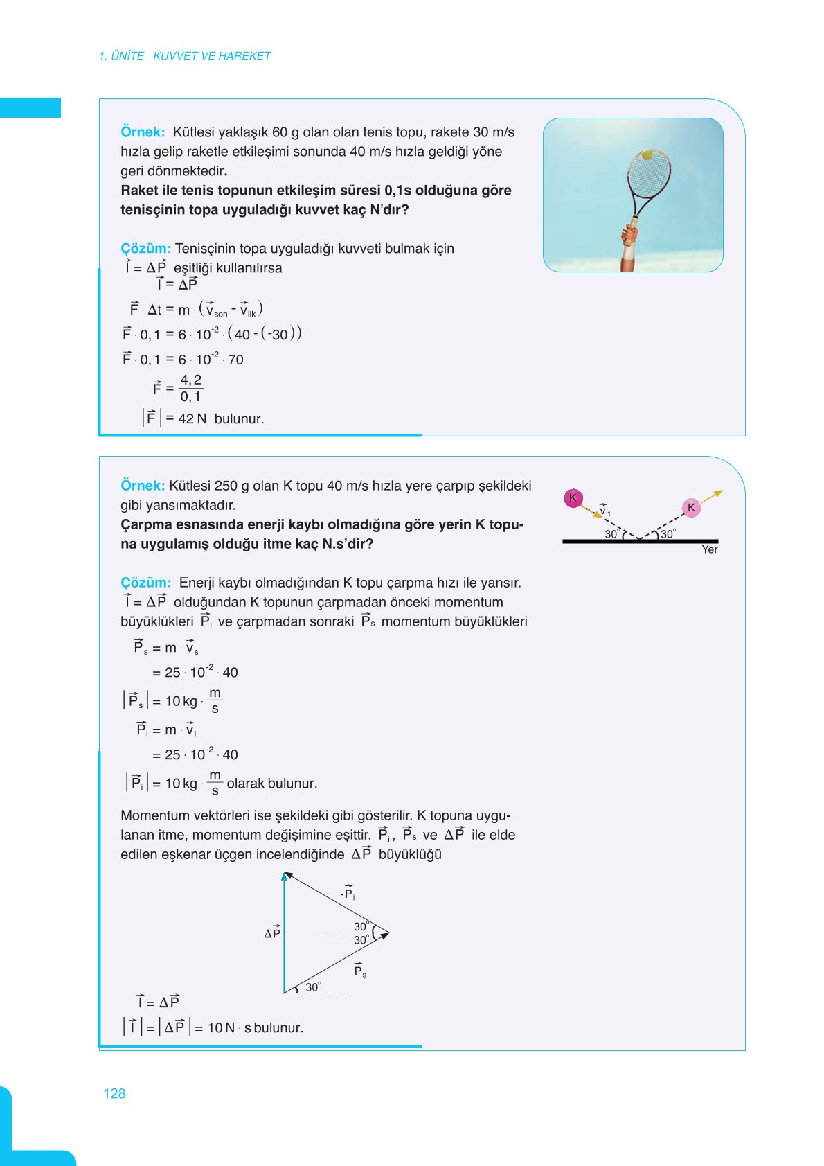 11. Sınıf Meb Yayınları Fen Lisesi Fizik Ders Kitabı Sayfa 128 Cevapları
