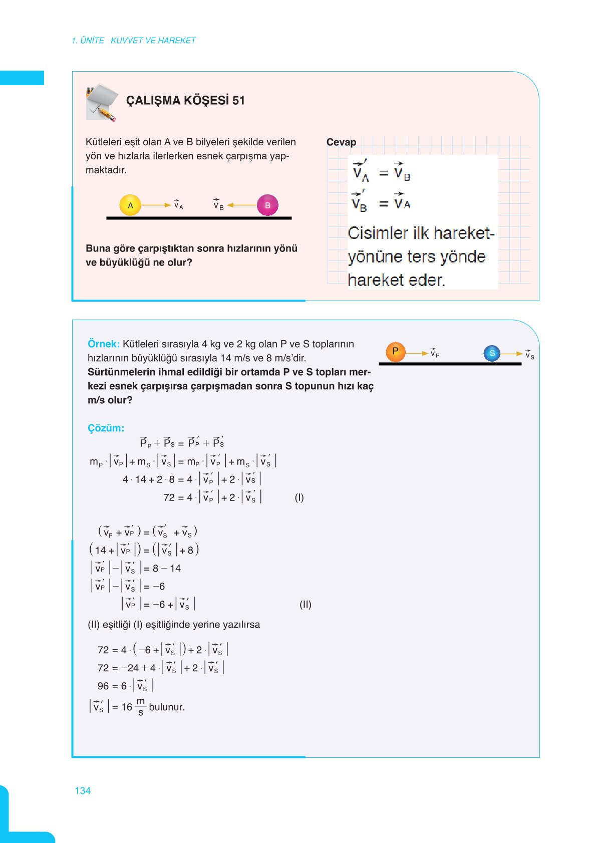 11. Sınıf Meb Yayınları Fen Lisesi Fizik Ders Kitabı Sayfa 134 Cevapları