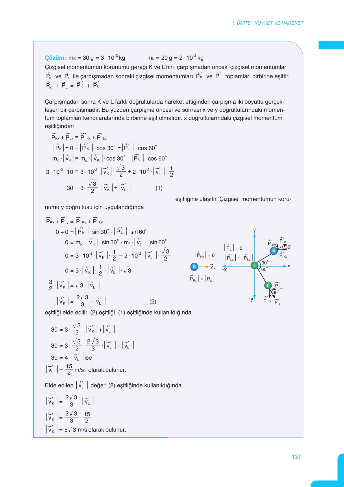 11. Sınıf Meb Yayınları Fen Lisesi Fizik Ders Kitabı Sayfa 137 Cevapları