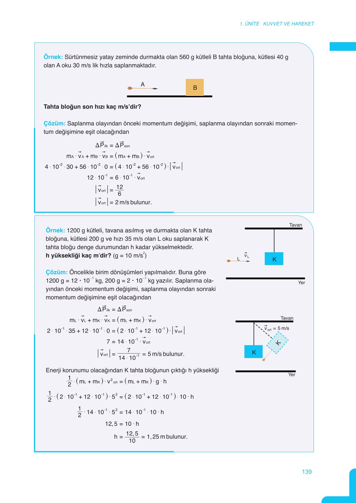 11. Sınıf Meb Yayınları Fen Lisesi Fizik Ders Kitabı Sayfa 139 Cevapları