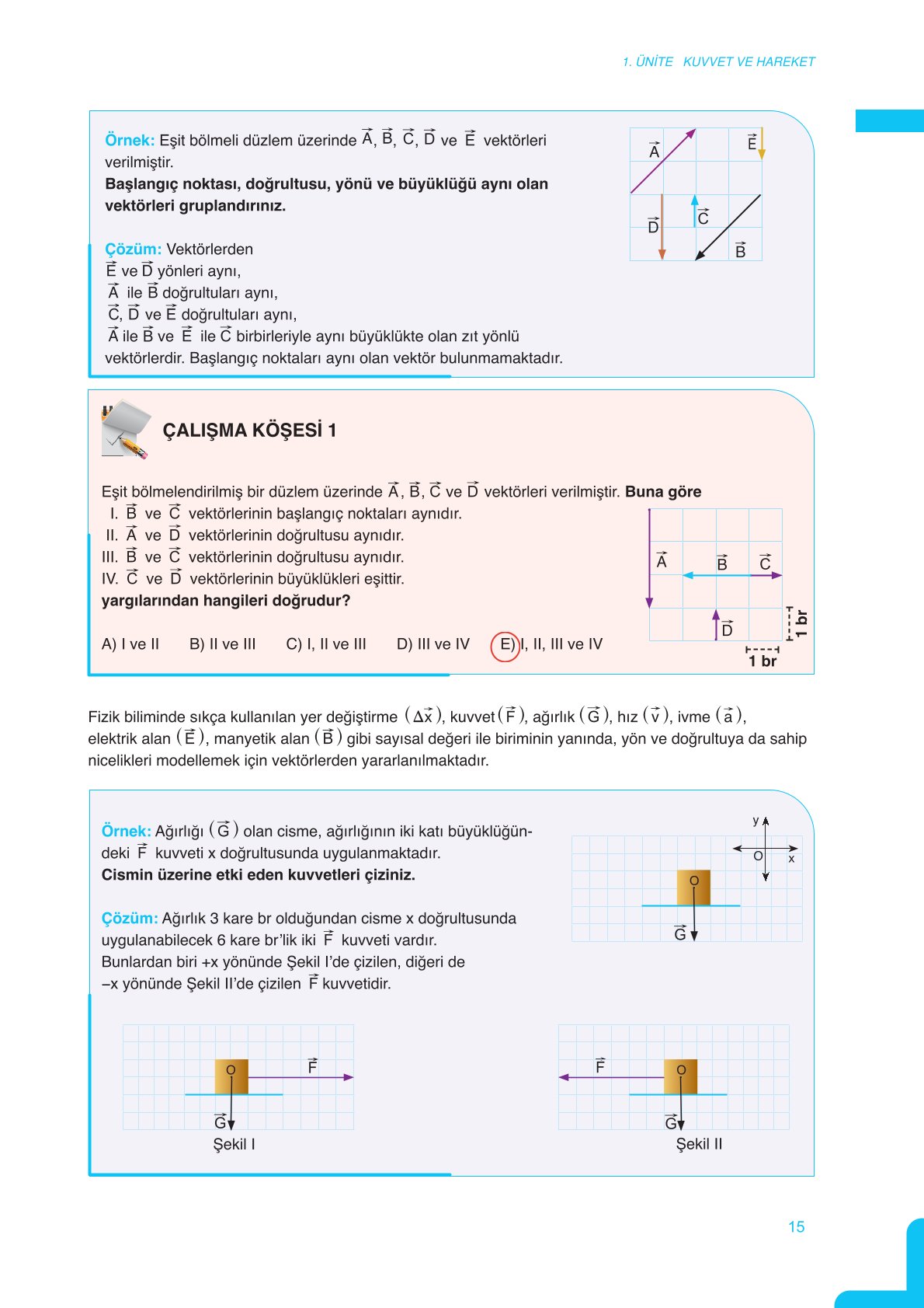 11. Sınıf Meb Yayınları Fen Lisesi Fizik Ders Kitabı Sayfa 15 Cevapları