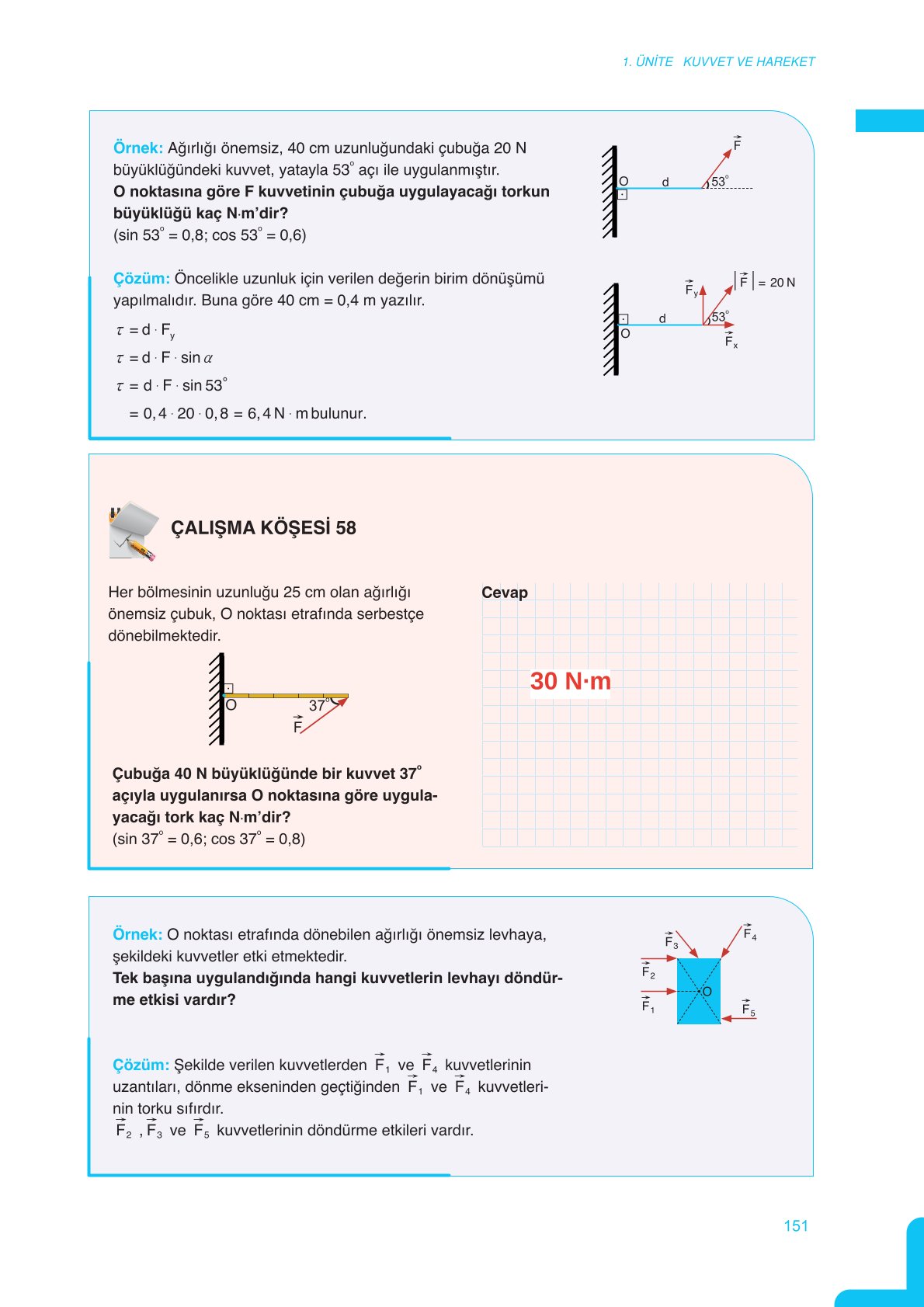 11. Sınıf Meb Yayınları Fen Lisesi Fizik Ders Kitabı Sayfa 151 Cevapları