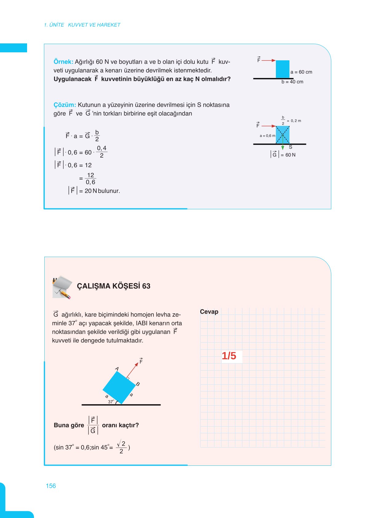 11. Sınıf Meb Yayınları Fen Lisesi Fizik Ders Kitabı Sayfa 156 Cevapları