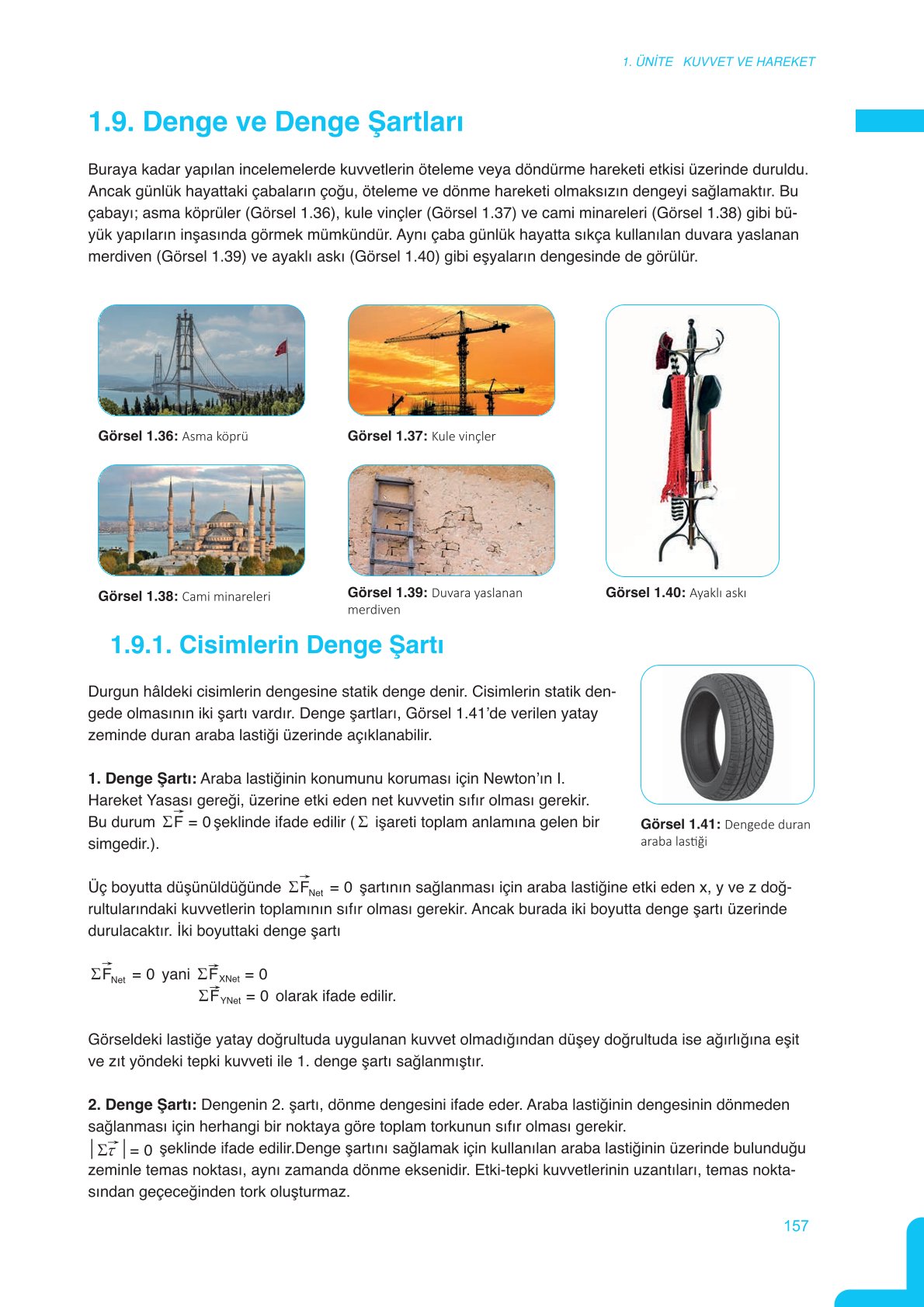 11. Sınıf Meb Yayınları Fen Lisesi Fizik Ders Kitabı Sayfa 157 Cevapları