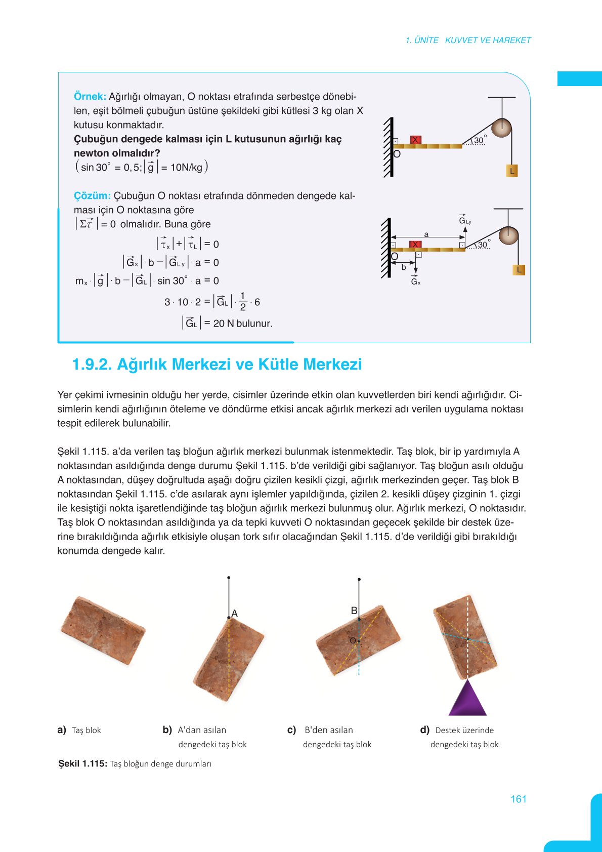 11. Sınıf Meb Yayınları Fen Lisesi Fizik Ders Kitabı Sayfa 161 Cevapları