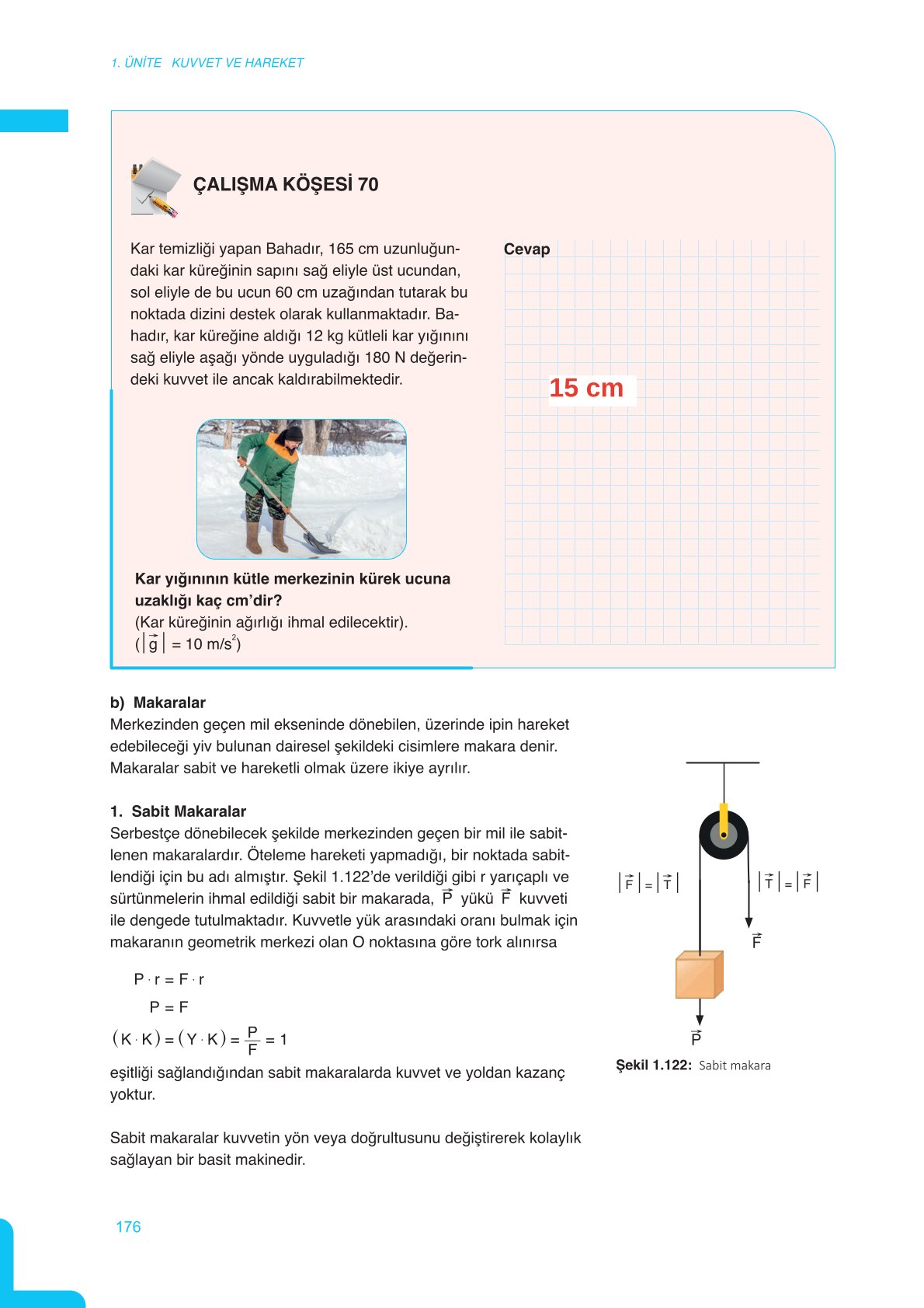11. Sınıf Meb Yayınları Fen Lisesi Fizik Ders Kitabı Sayfa 176 Cevapları