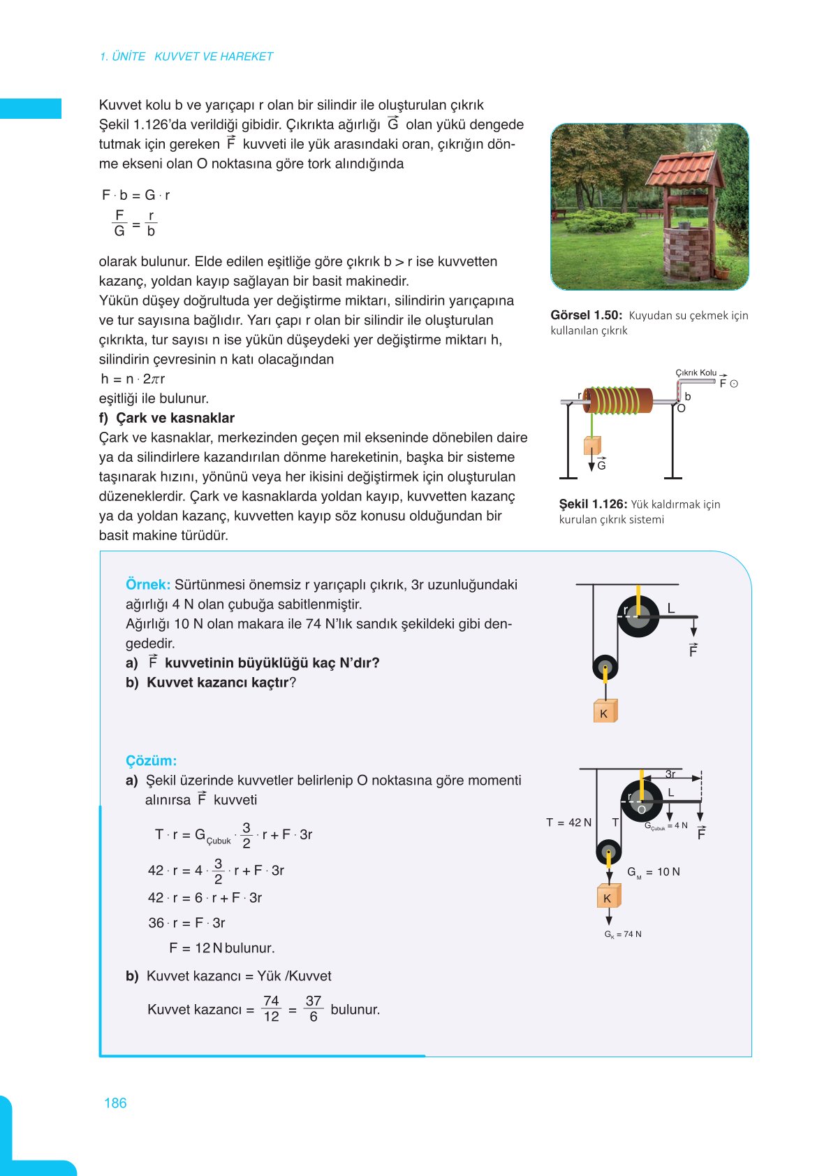 11. Sınıf Meb Yayınları Fen Lisesi Fizik Ders Kitabı Sayfa 186 Cevapları