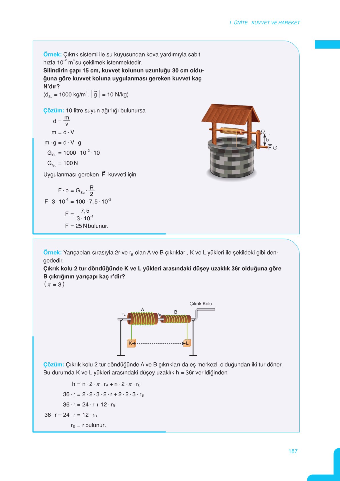 11. Sınıf Meb Yayınları Fen Lisesi Fizik Ders Kitabı Sayfa 187 Cevapları