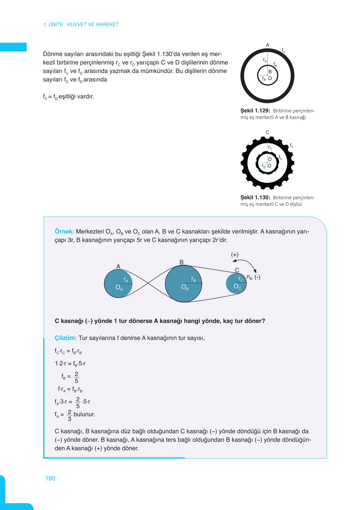 11. Sınıf Meb Yayınları Fen Lisesi Fizik Ders Kitabı Sayfa 190 Cevapları