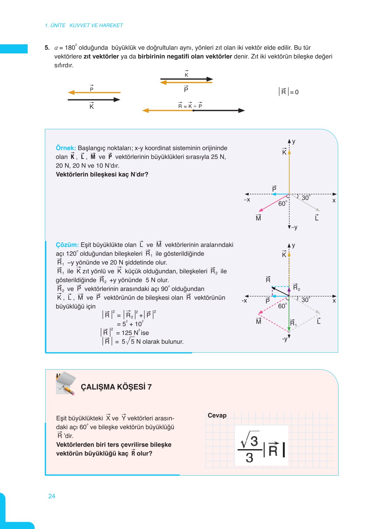 11. Sınıf Meb Yayınları Fen Lisesi Fizik Ders Kitabı Sayfa 24 Cevapları