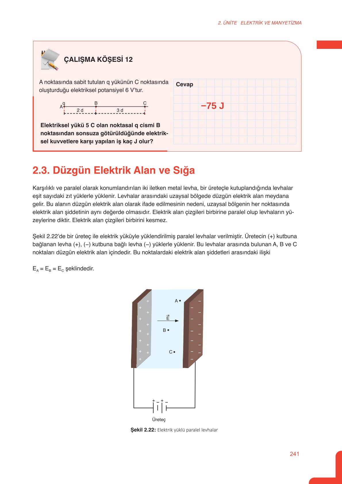 11. Sınıf Meb Yayınları Fen Lisesi Fizik Ders Kitabı Sayfa 241 Cevapları