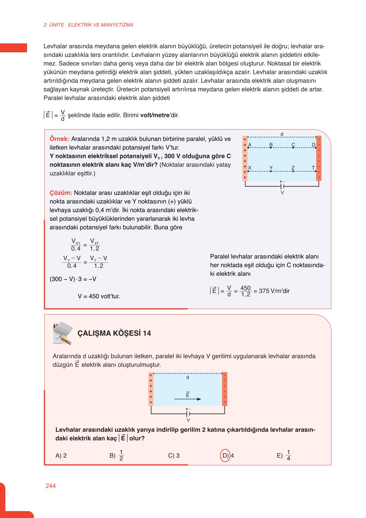 11. Sınıf Meb Yayınları Fen Lisesi Fizik Ders Kitabı Sayfa 244 Cevapları