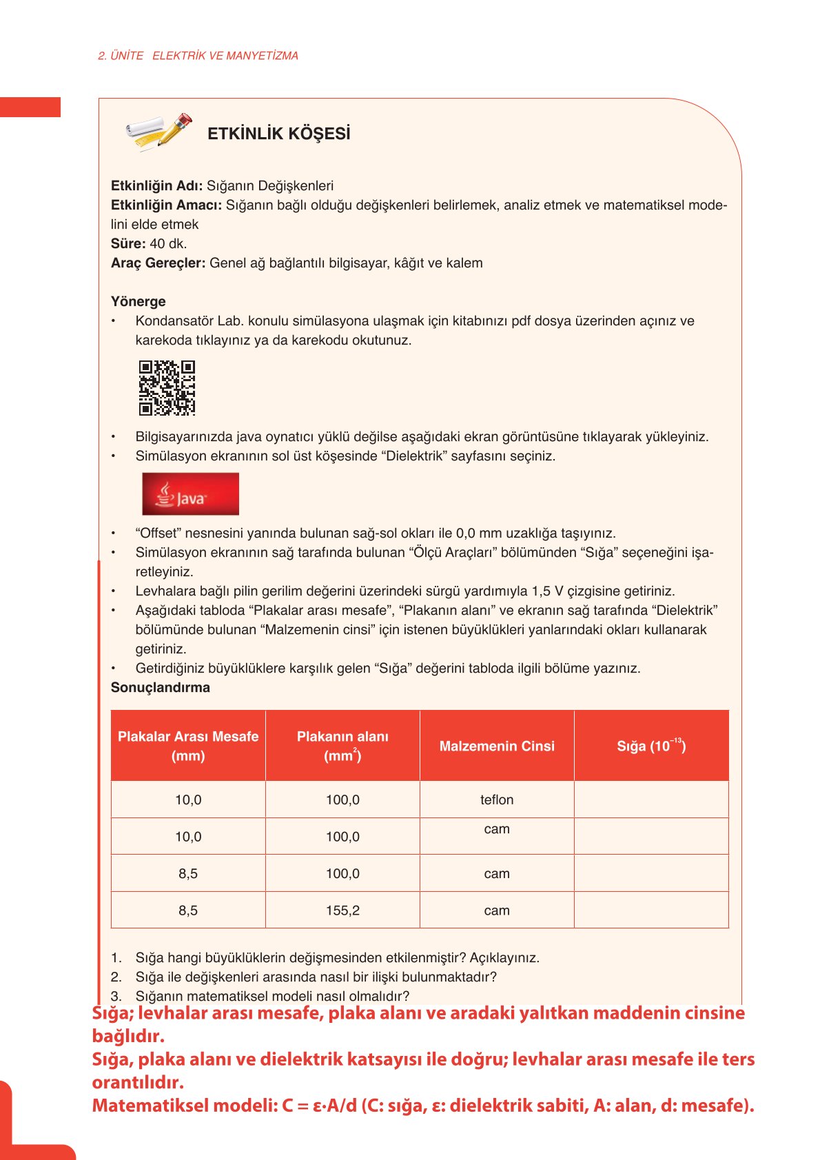 11. Sınıf Meb Yayınları Fen Lisesi Fizik Ders Kitabı Sayfa 250 Cevapları