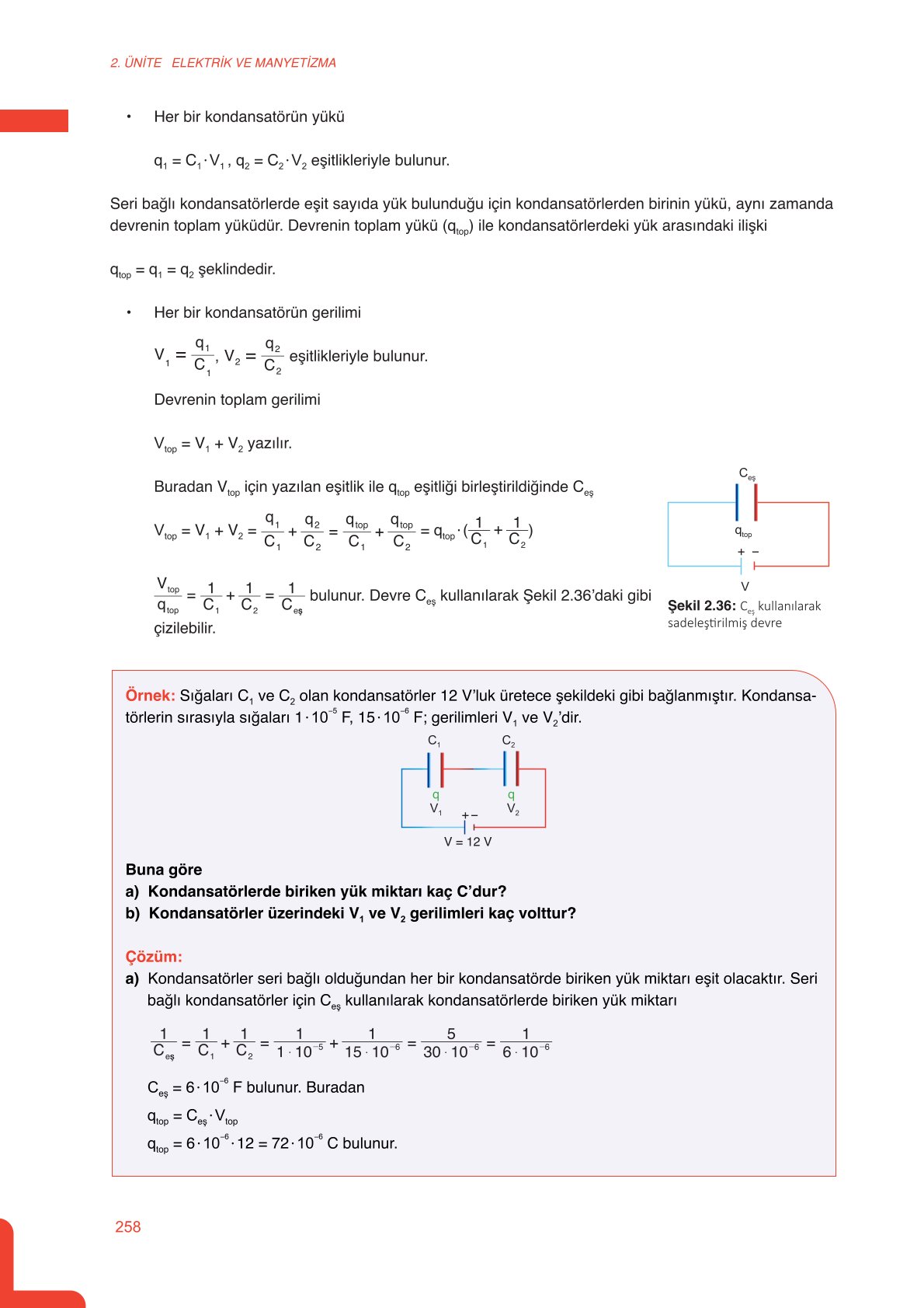 11. Sınıf Meb Yayınları Fen Lisesi Fizik Ders Kitabı Sayfa 258 Cevapları