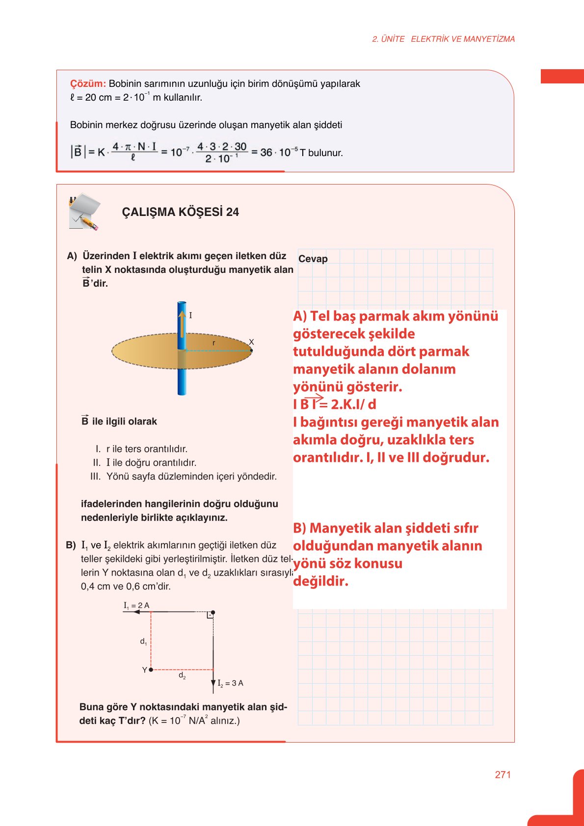 11. Sınıf Meb Yayınları Fen Lisesi Fizik Ders Kitabı Sayfa 271 Cevapları
