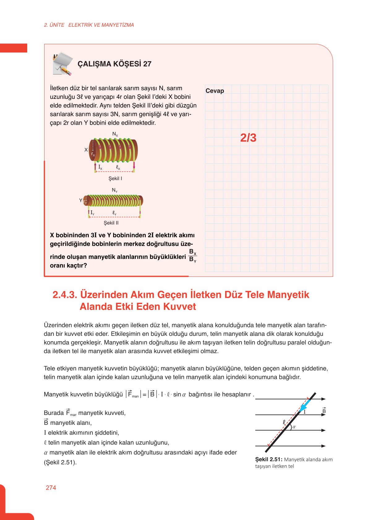 11. Sınıf Meb Yayınları Fen Lisesi Fizik Ders Kitabı Sayfa 274 Cevapları