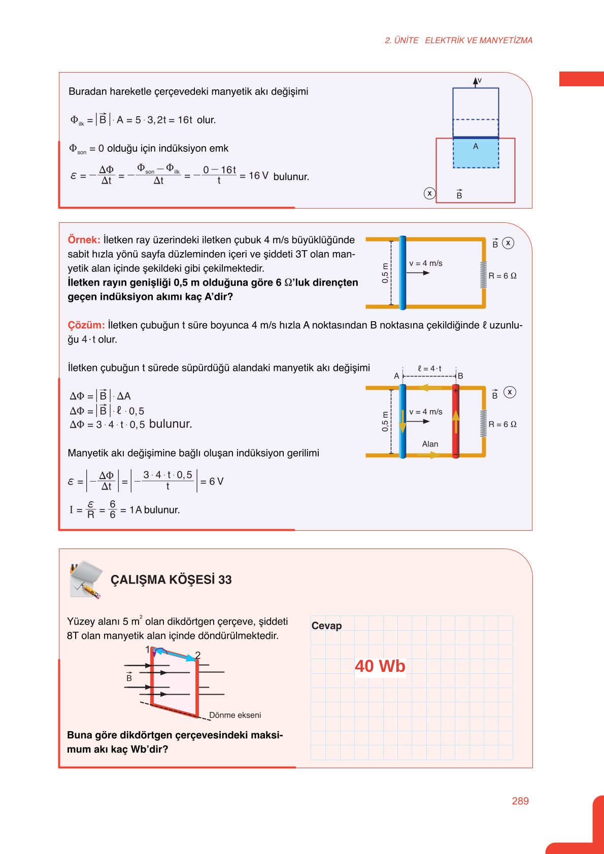11. Sınıf Meb Yayınları Fen Lisesi Fizik Ders Kitabı Sayfa 289 Cevapları