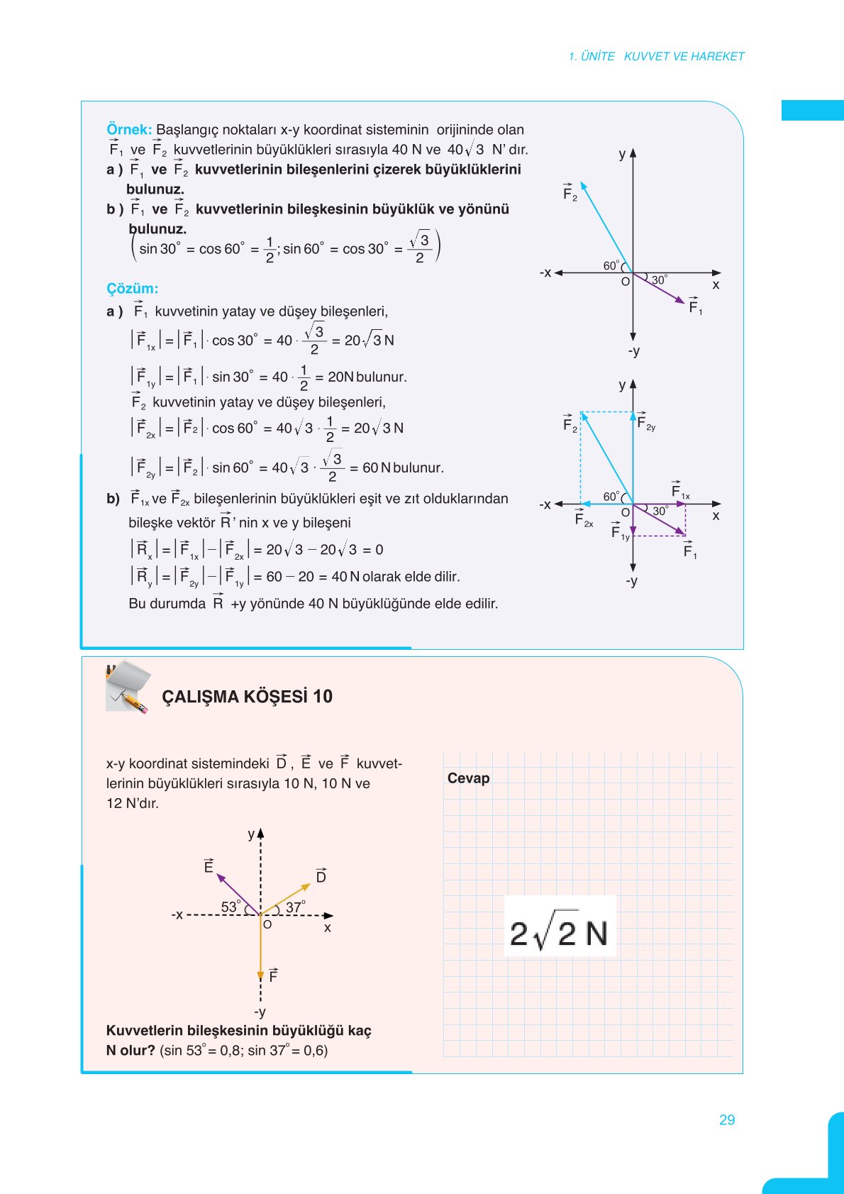 11. Sınıf Meb Yayınları Fen Lisesi Fizik Ders Kitabı Sayfa 29 Cevapları