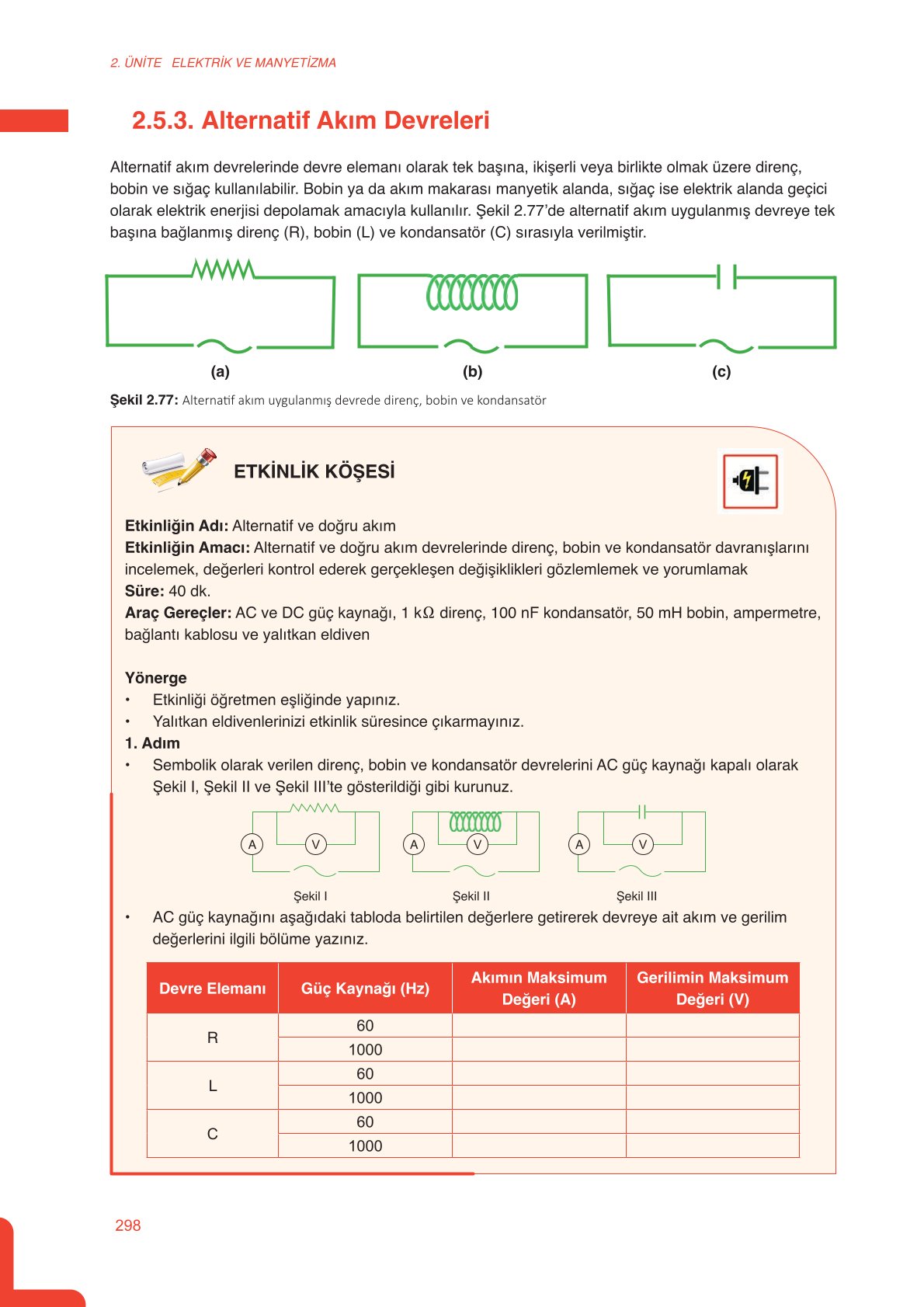 11. Sınıf Meb Yayınları Fen Lisesi Fizik Ders Kitabı Sayfa 298 Cevapları