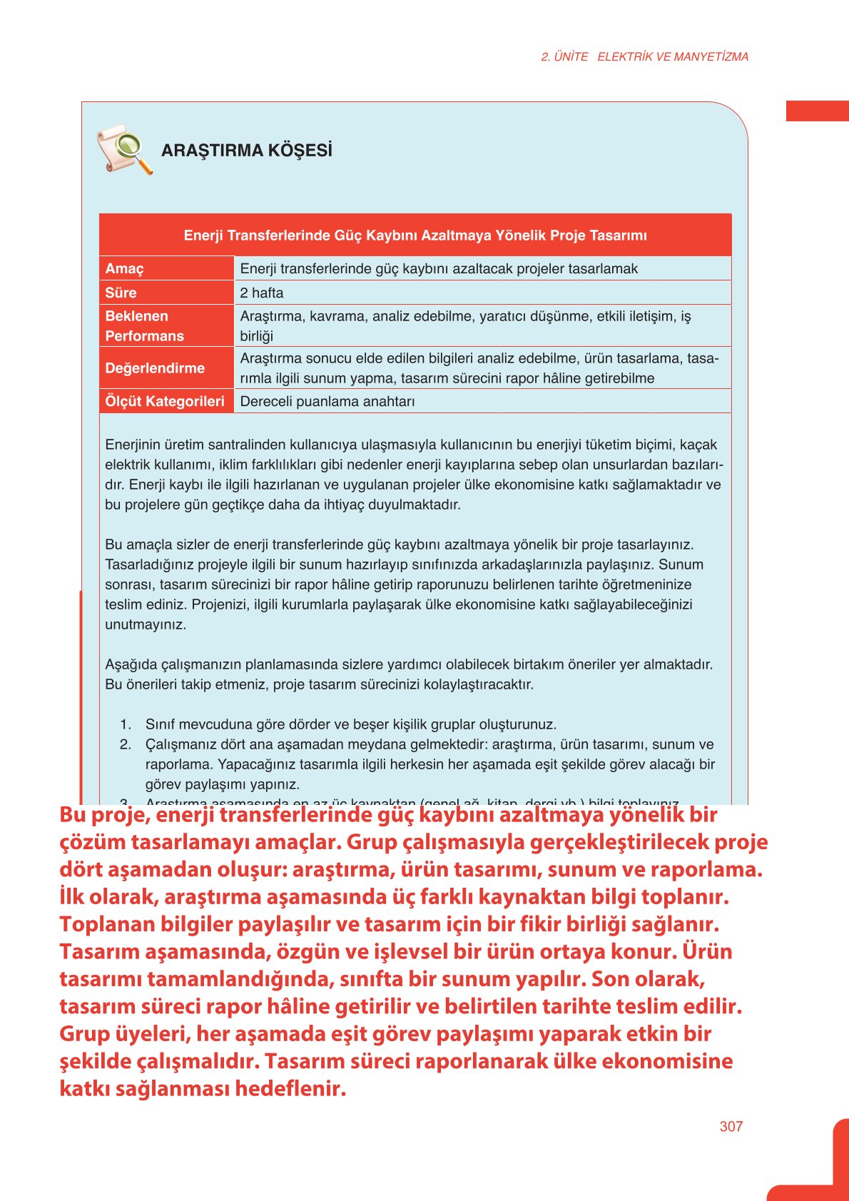 11. Sınıf Meb Yayınları Fen Lisesi Fizik Ders Kitabı Sayfa 307 Cevapları