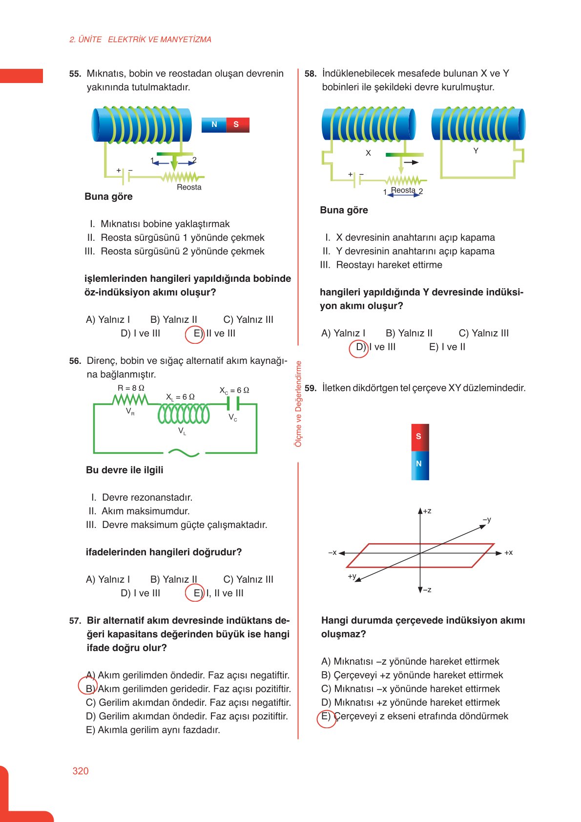 11. Sınıf Meb Yayınları Fen Lisesi Fizik Ders Kitabı Sayfa 320 Cevapları