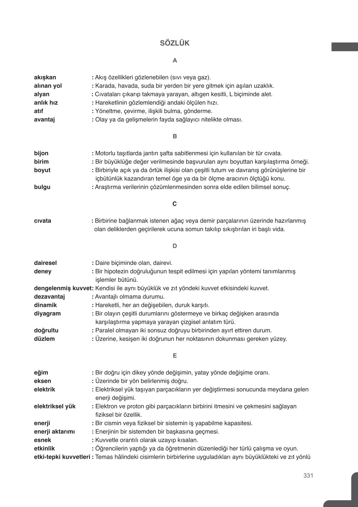 11. Sınıf Meb Yayınları Fen Lisesi Fizik Ders Kitabı Sayfa 331 Cevapları