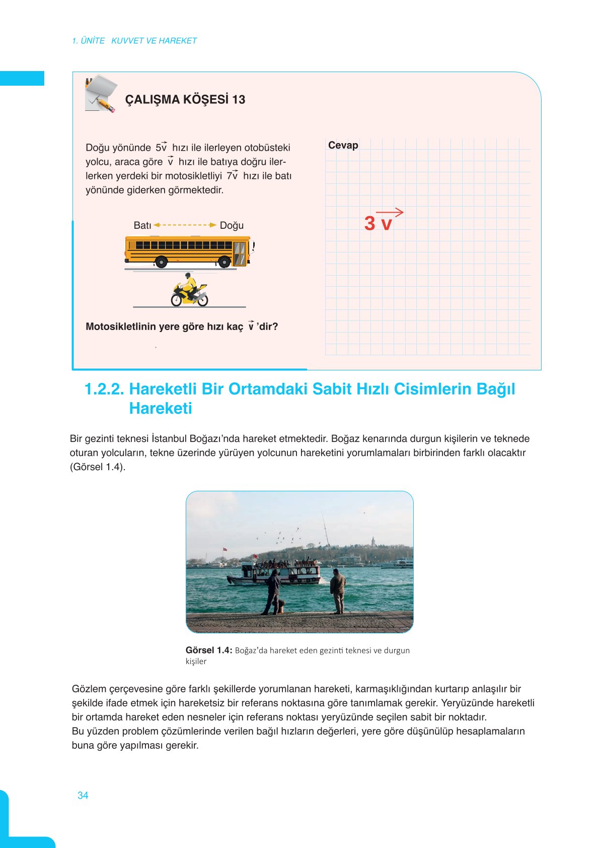 11. Sınıf Meb Yayınları Fen Lisesi Fizik Ders Kitabı Sayfa 34 Cevapları